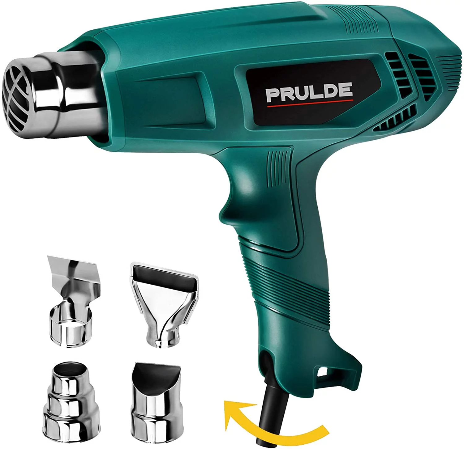 PRULDE Dual Temperature Settings 752 -1112 Deg F Heat Gun, Hot Air Gun Kit with 4 Nozzles for Crafts, Shrink Wrapping/Tubing, Paint Removing