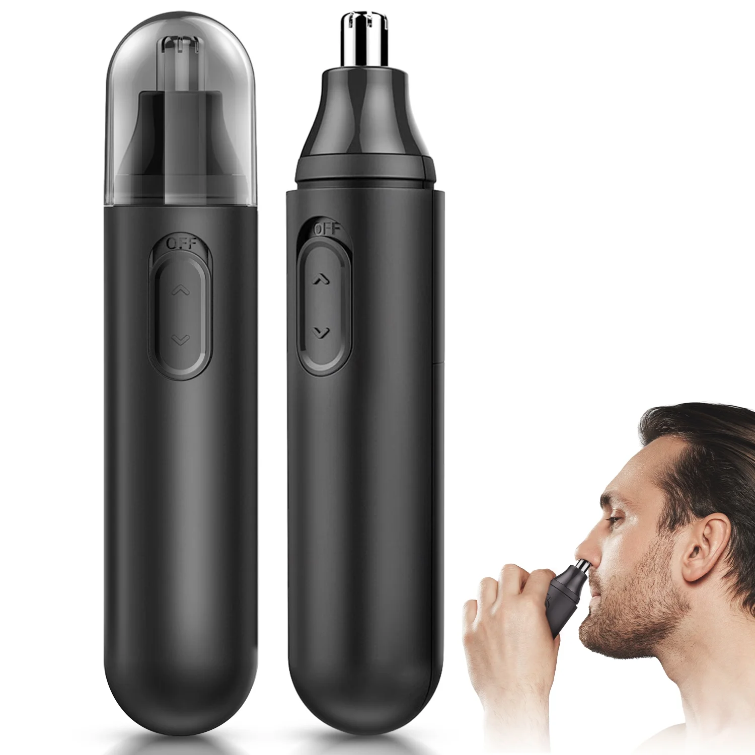 Nose Hair Trimmer, Professional Painless Nose Ear Eyebrow Facial Hair Trimmer for Men Women, Multifunctional Design Nose Hair Trimmer with Washable Removable Cutter Head, Safe and Effective