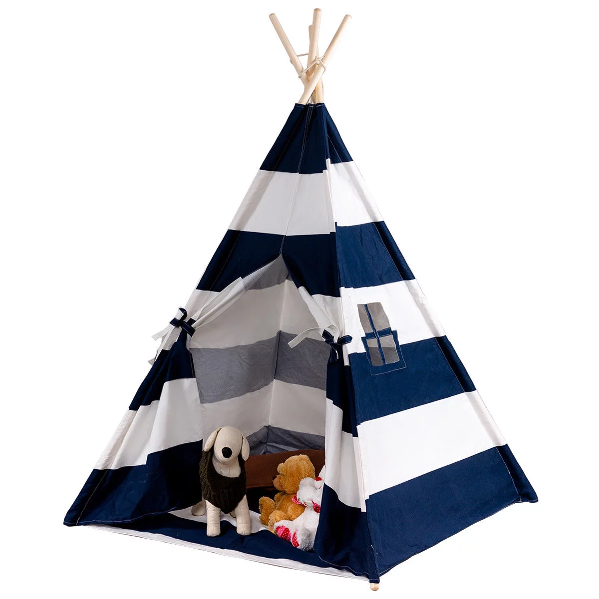 Gymax Portable Play Tent Teepee Children Playhouse Sleeping Dome w/Carry Bag