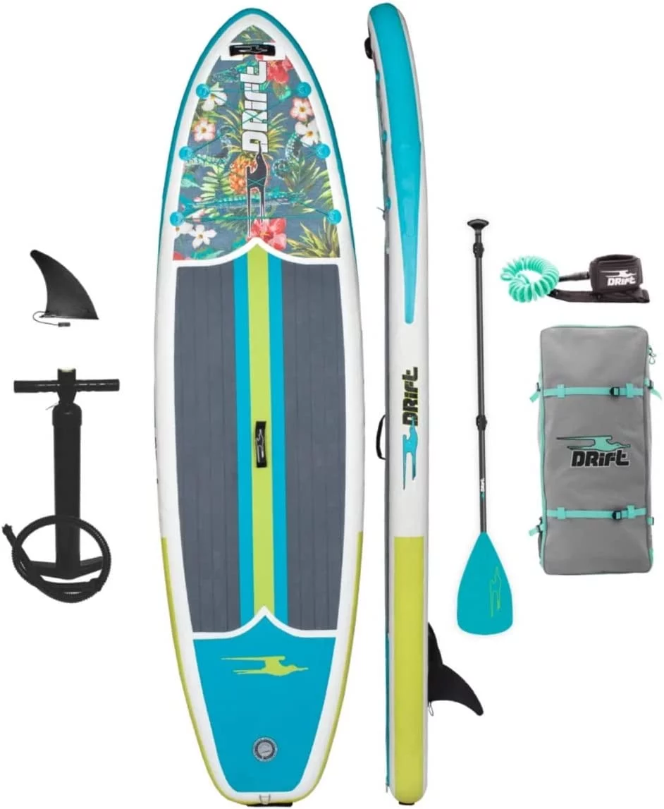 Drift Aero Inflatable Stand Up Paddle Board – SUP Paddle Board & Accessories, Including Pump, Paddle, and More – Classic Woodgrain, Adult, 10’8″