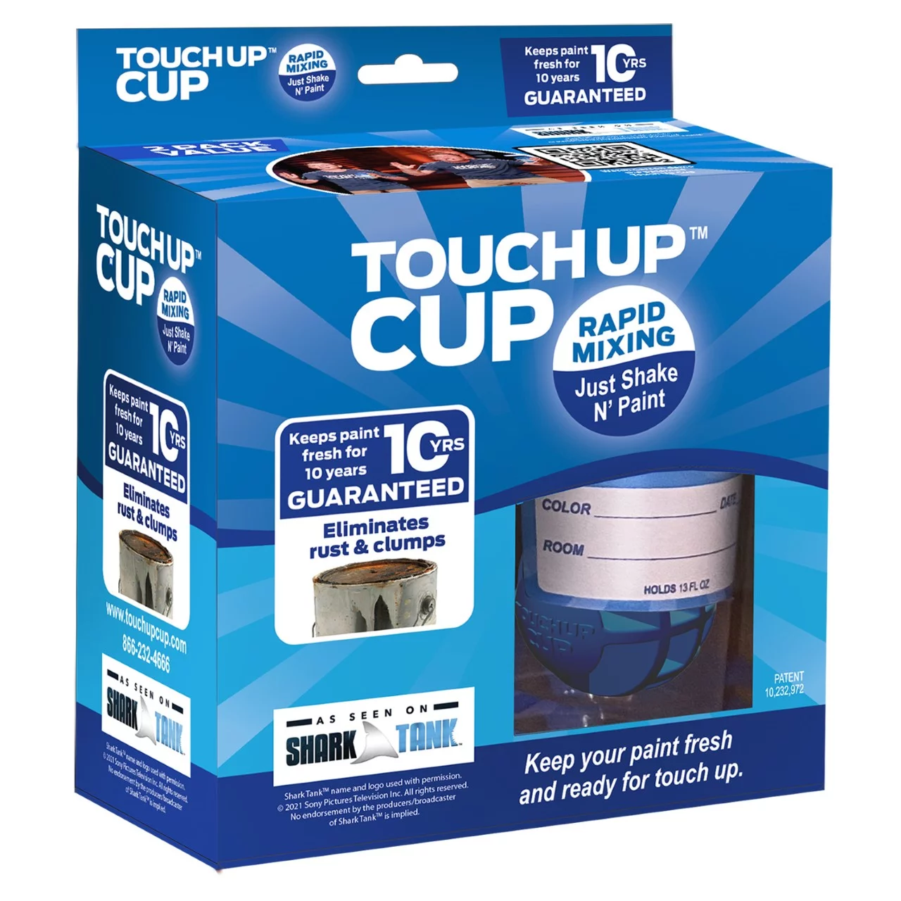 Touch Up Cup 13 oz Empty Leftover Paint Storage Containers with Lids, 3 Pack