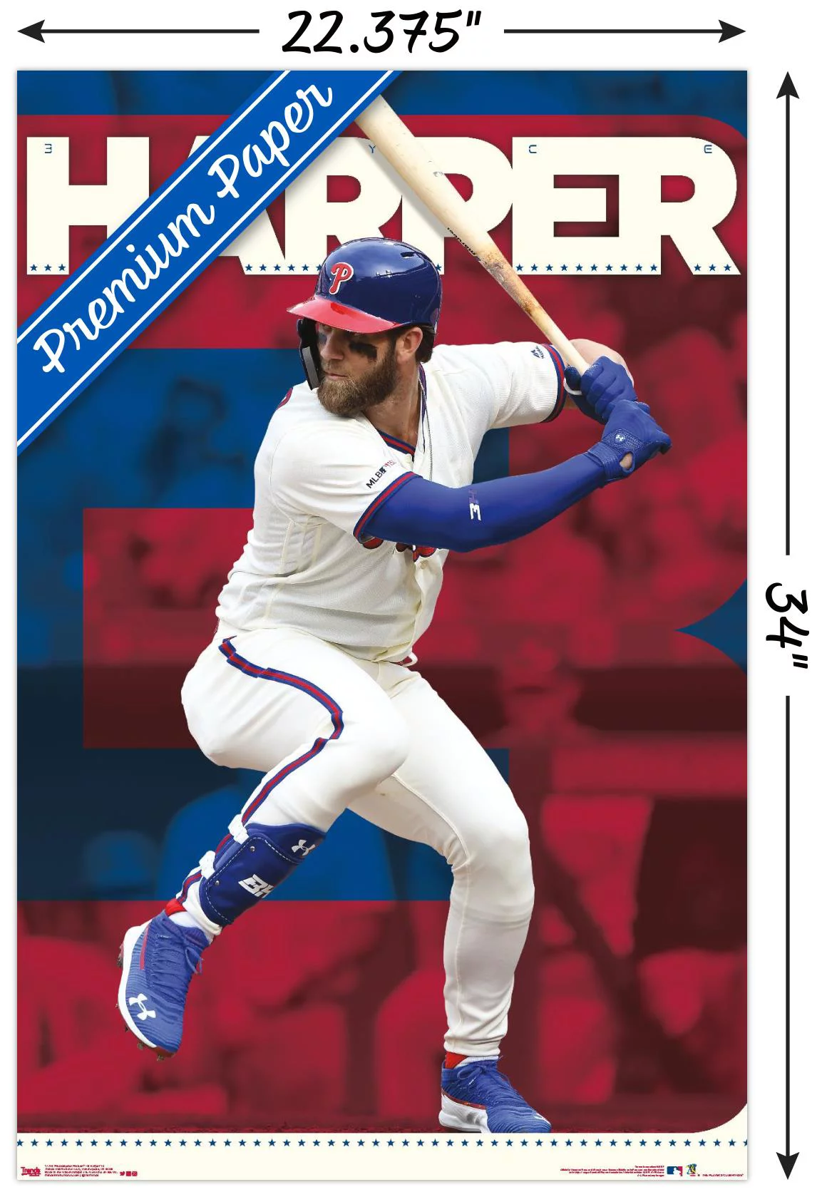 MLB Philadelphia Phillies – Bryce Harper Wall Poster, 22.375″ x 34″