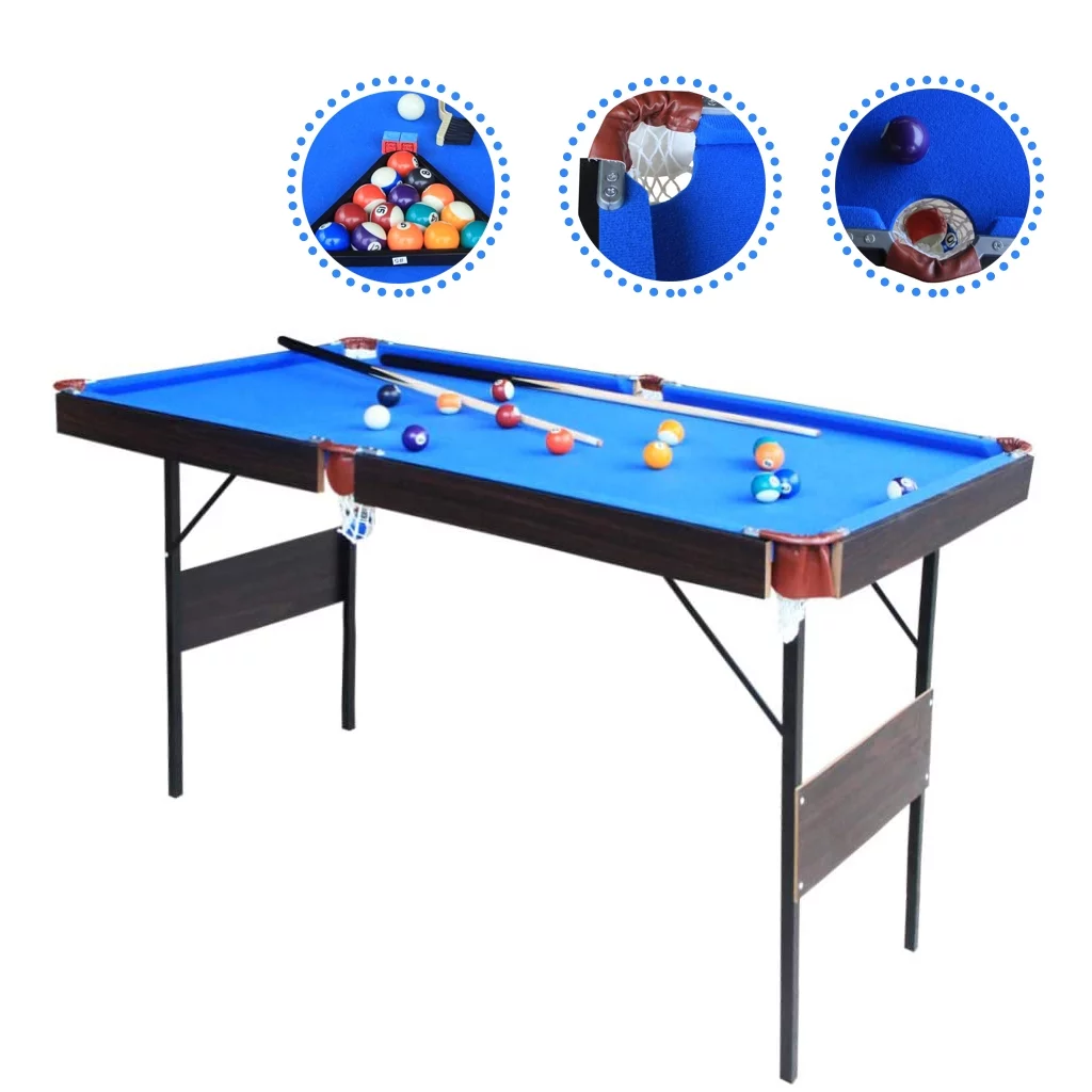 vocheer 55 in. Portable Folding Billiards Table Game Pool Table for Kids Adults, Blue