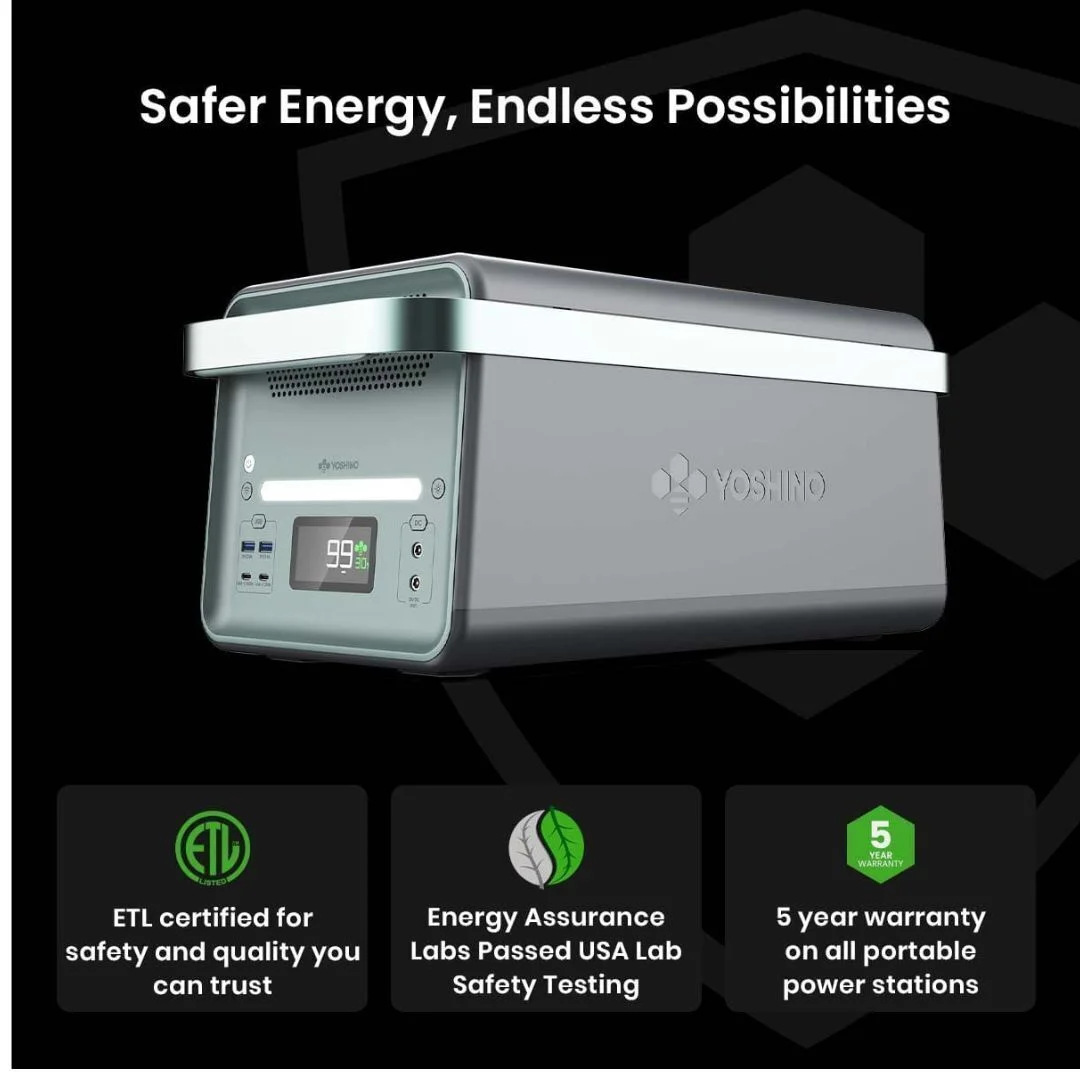 Yoshino Solid-State Portable Solar Generator 330W included with 100W Portable Solar Panel