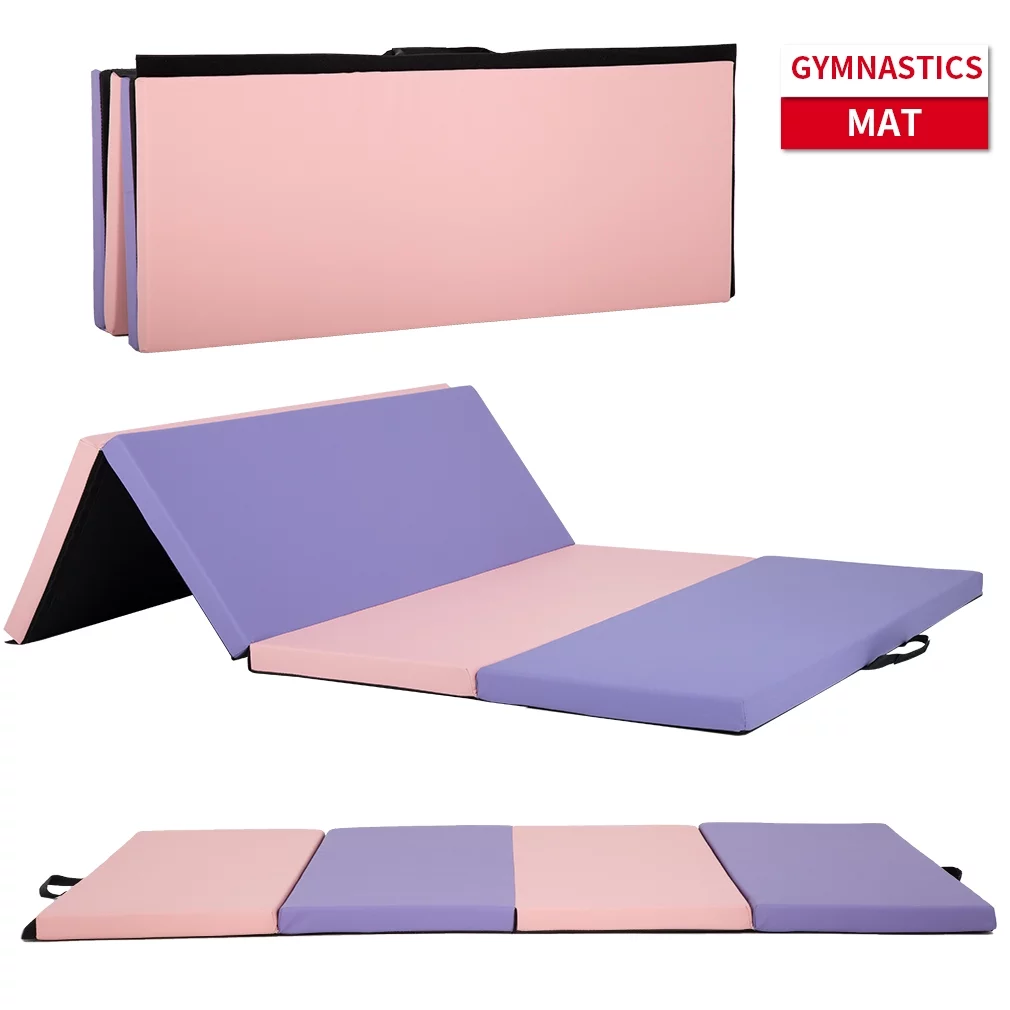 Gymnastics Mat Gym Mat Tumbling Mat 6’x4’x2??Thick 4 Folding Exercise Gym Mats Gymnastic Tumbling Mat Indoor/Outdoor Home Fitness Pad Exercise Yoga Mat