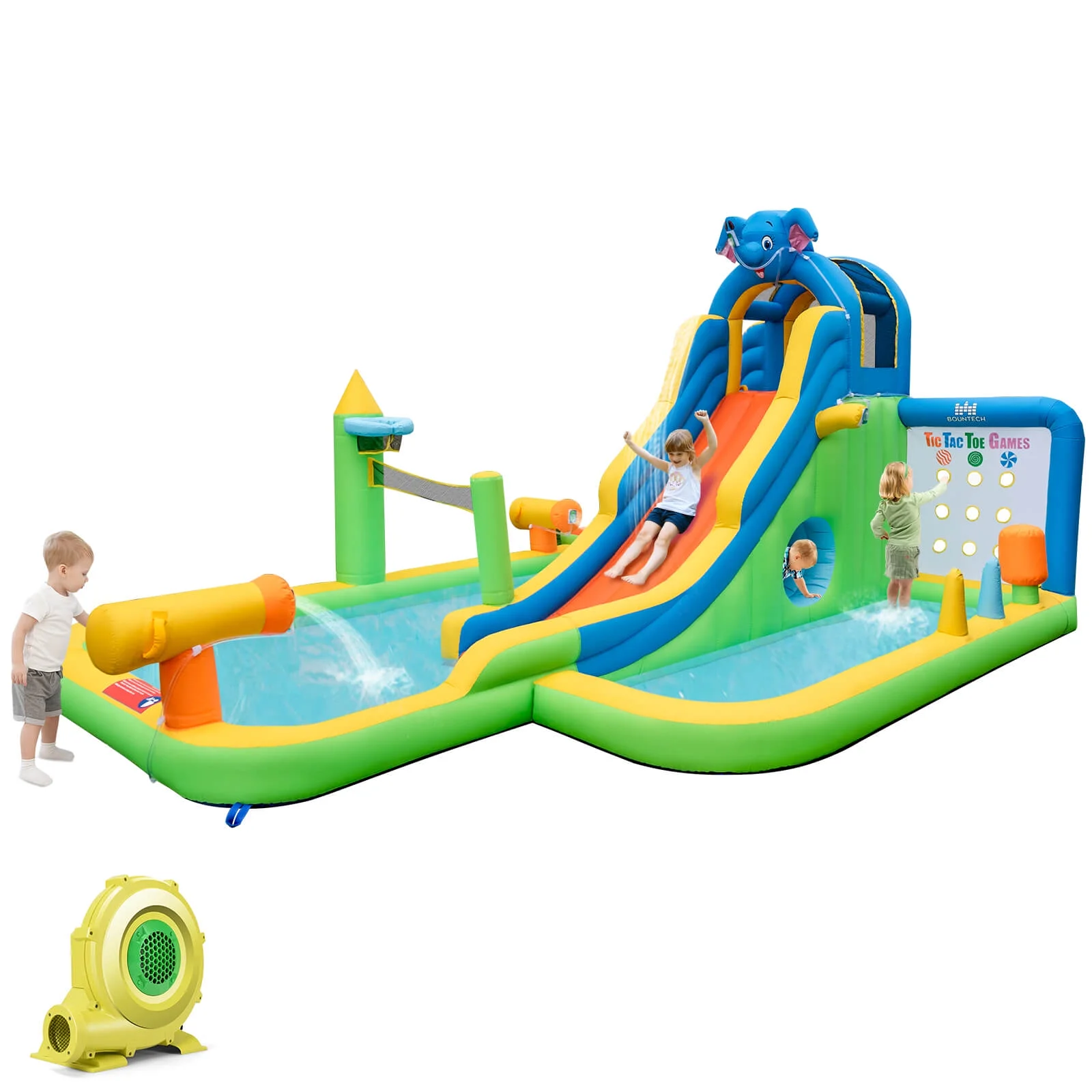 Infans Inflatable Water Slide Giant Water Park for Kids Backyard Fun with 950W Blower