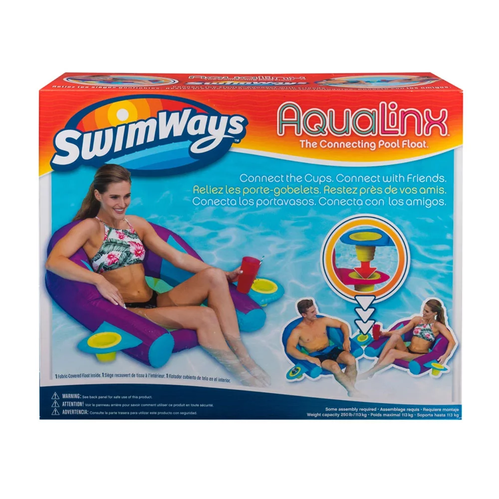 SwimWays AquaLinx Pool Float, Purple Aqua