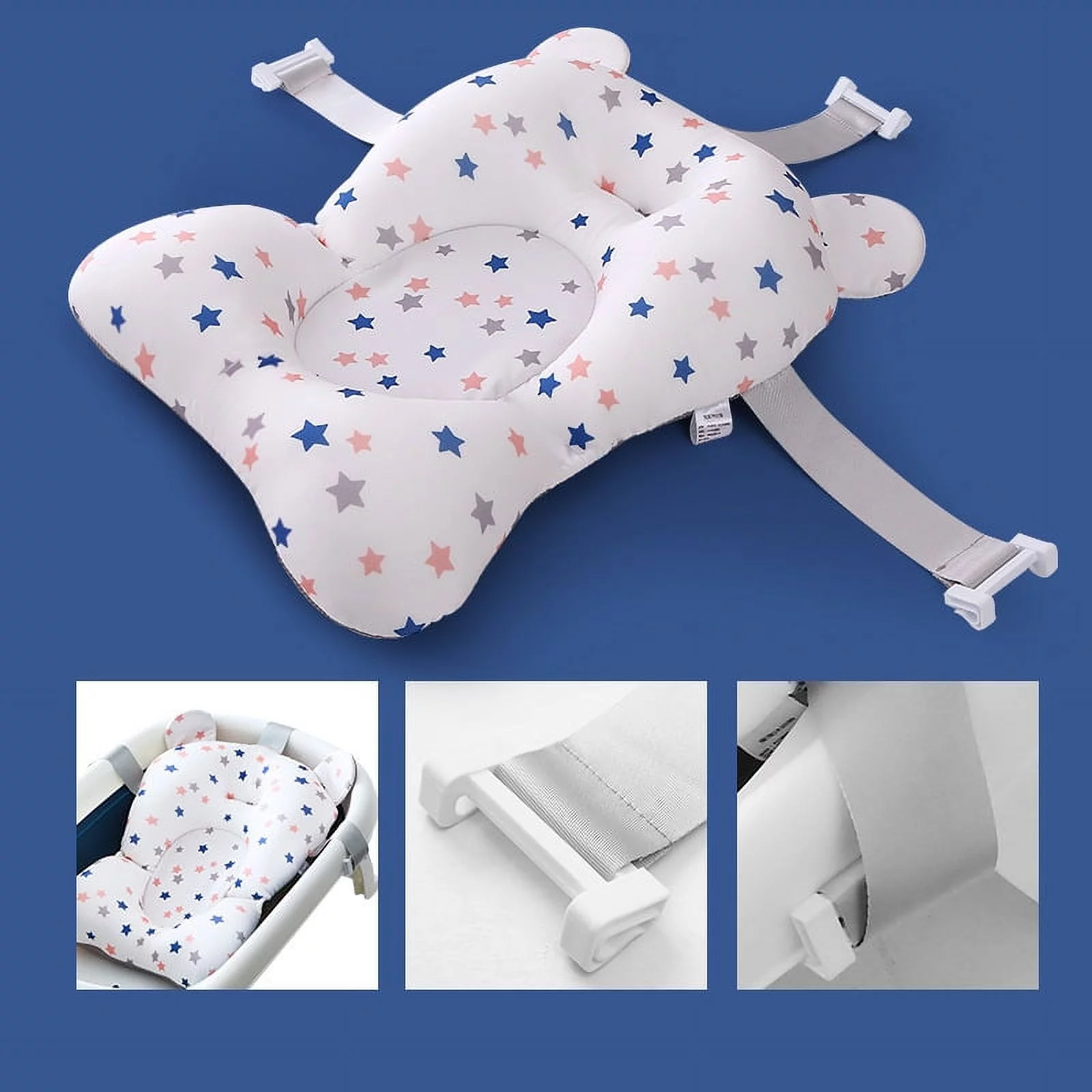 NOGIS Baby Bath Seat Support Pillow, Newborn Infant Bath Tub Pillow Pad Bath Seat Support Net Floating No-Slip Baby Bath Pillow for 0-12 Months??Excluding Baby Shower Bather Bed??