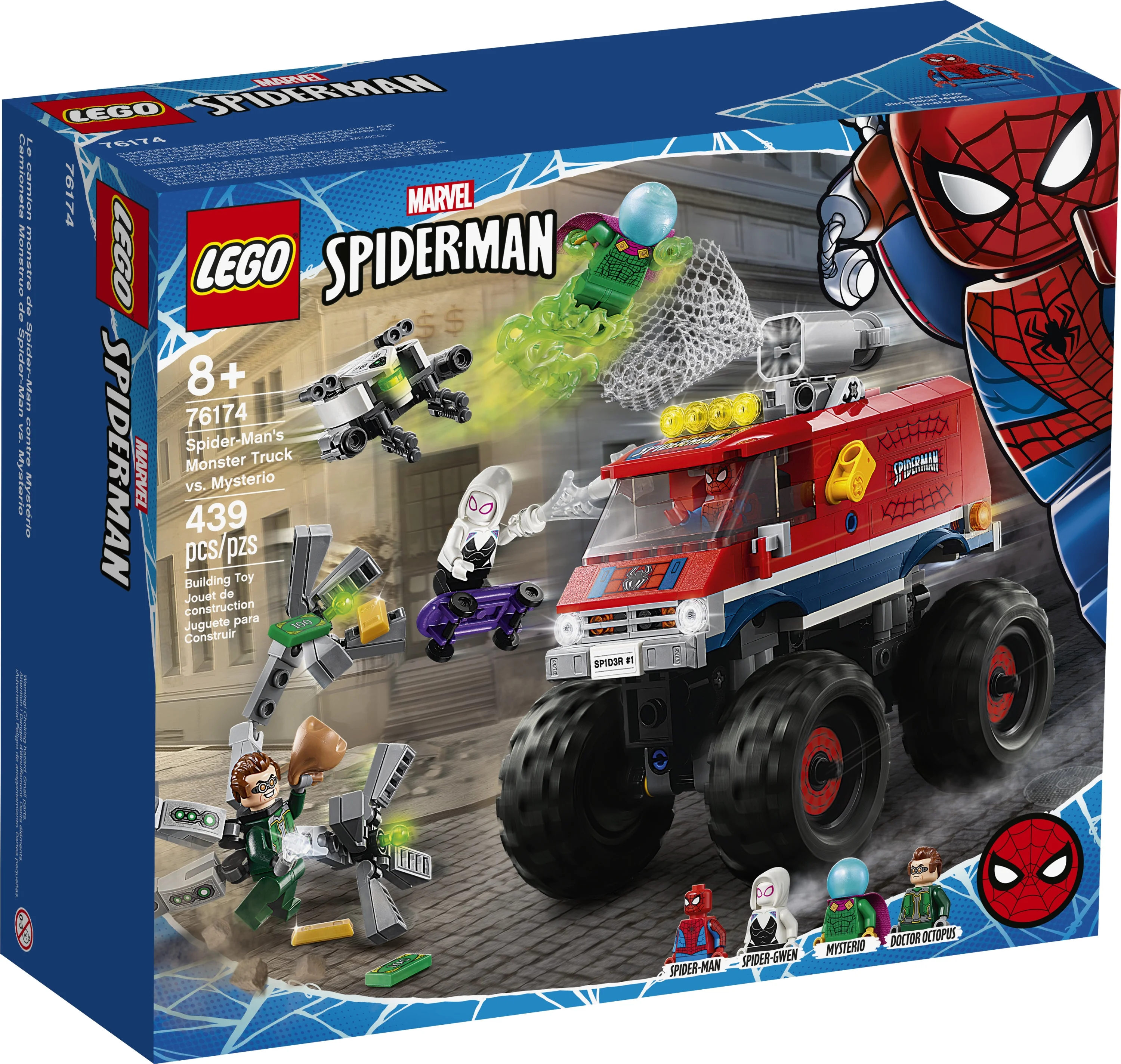 LEGO Marvel Spider-Man: Spider-Man’s Monster Truck vs. Mysterio 76174; Cool Construction Toy (439 Pieces)