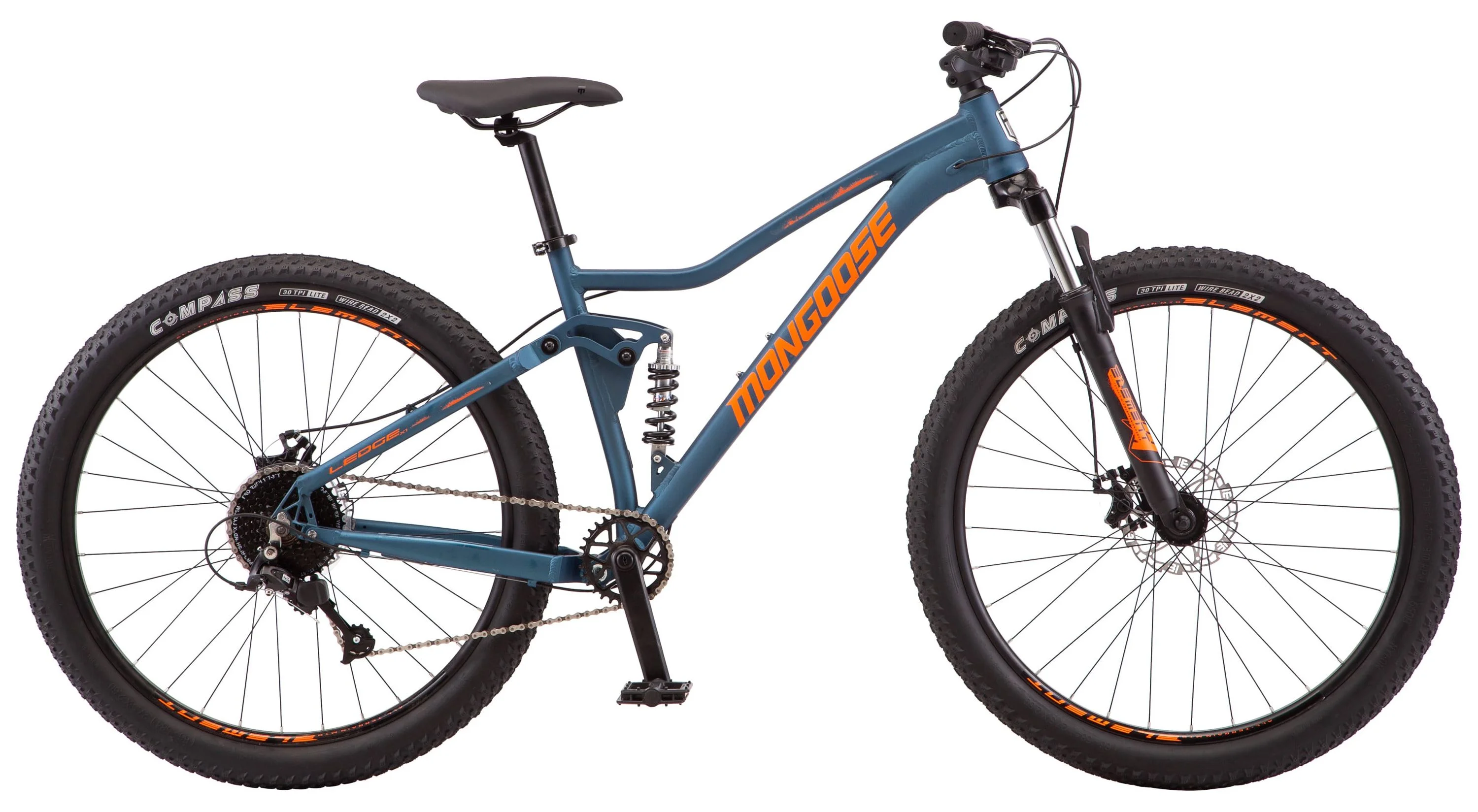 Mongoose 27.5″ Ledge Mountain Bike, 7 Speeds, Teal