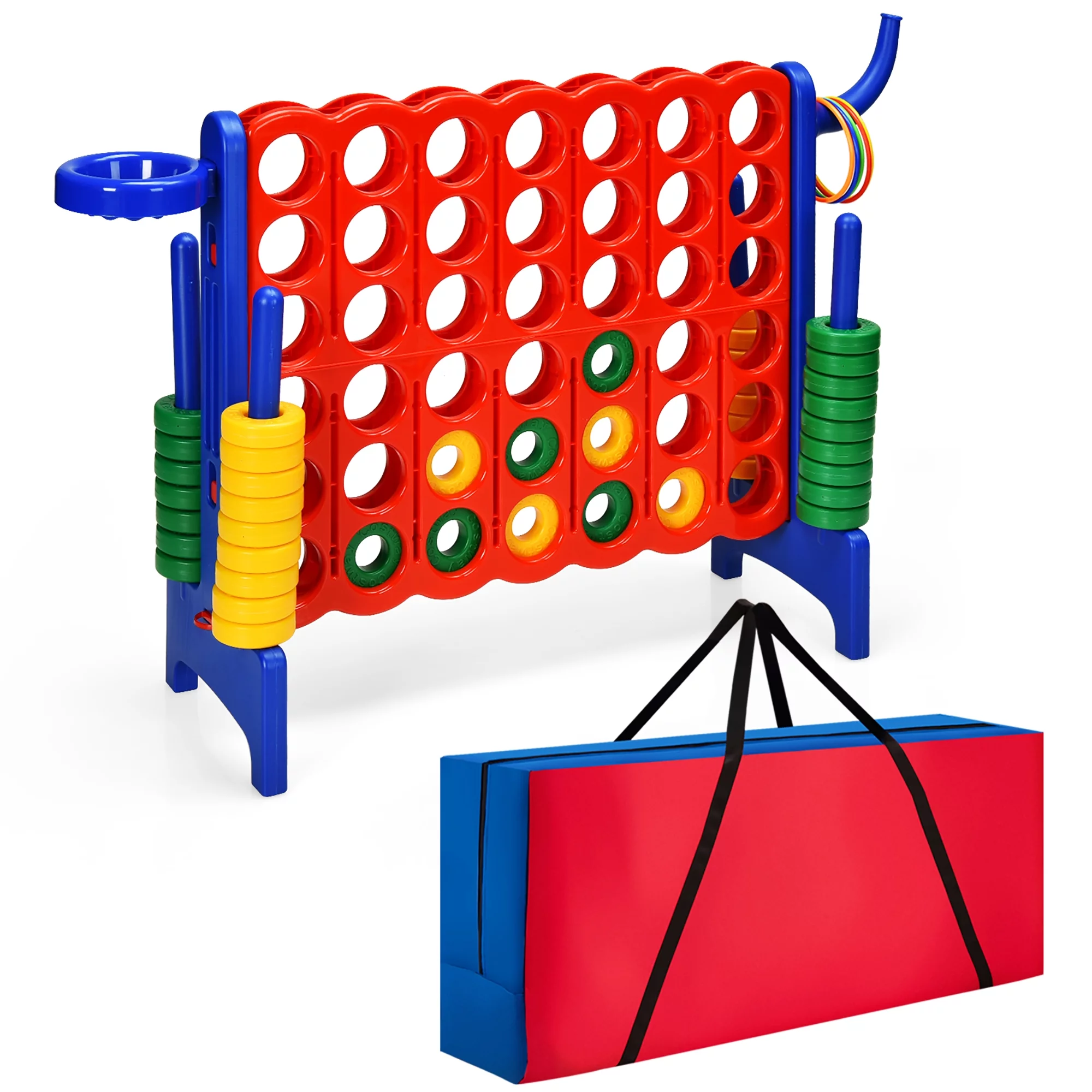 Costway Giant 4 in A Row Jumbo 4-to-Score Game Set W/Storage Carrying Bag for Kids Adult