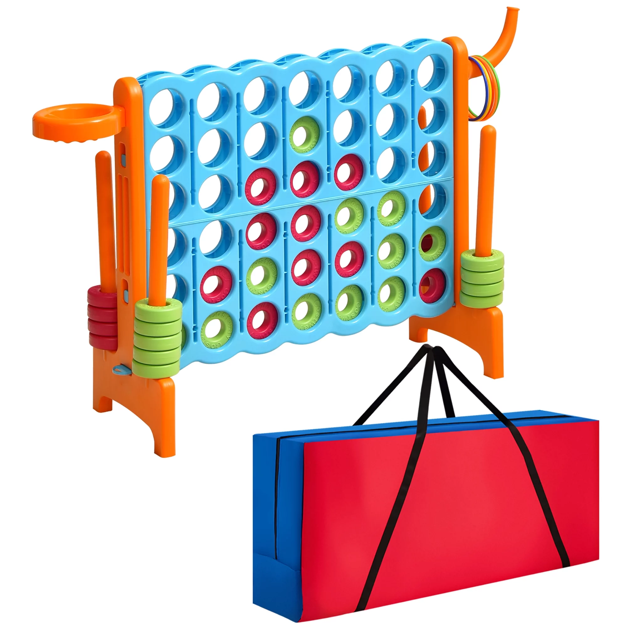 Costway Giant 4 in A Row Jumbo 4-to-Score Game Set W/Storage Carrying Bag for Kids Adult