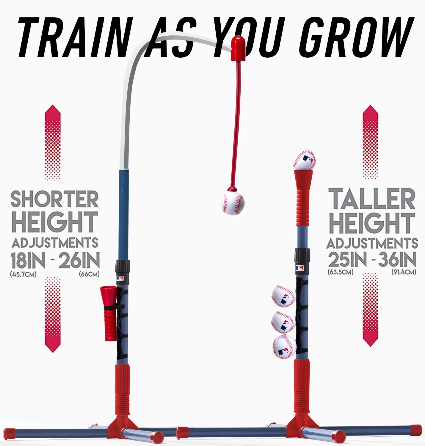 Franklin Sports Grow-with-Me Baseball Tee + Stand Set for Youth + Toddlers – 18″ to 36″ Adjustments