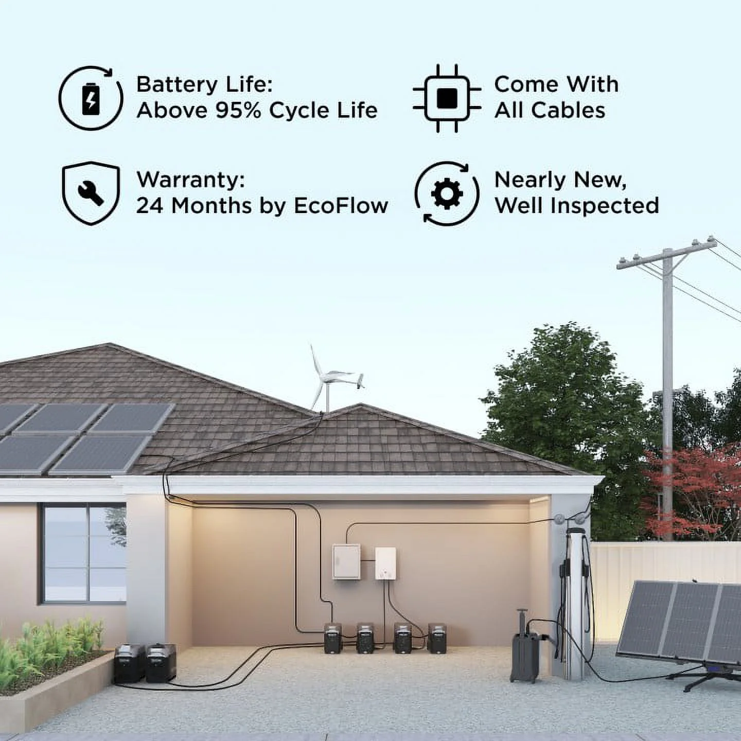 EcoFlow DELTA mini Portable Solar Generator Power Station,for Outdoor Camping,Home Use,Emergency,Used,Certified Reconditioned