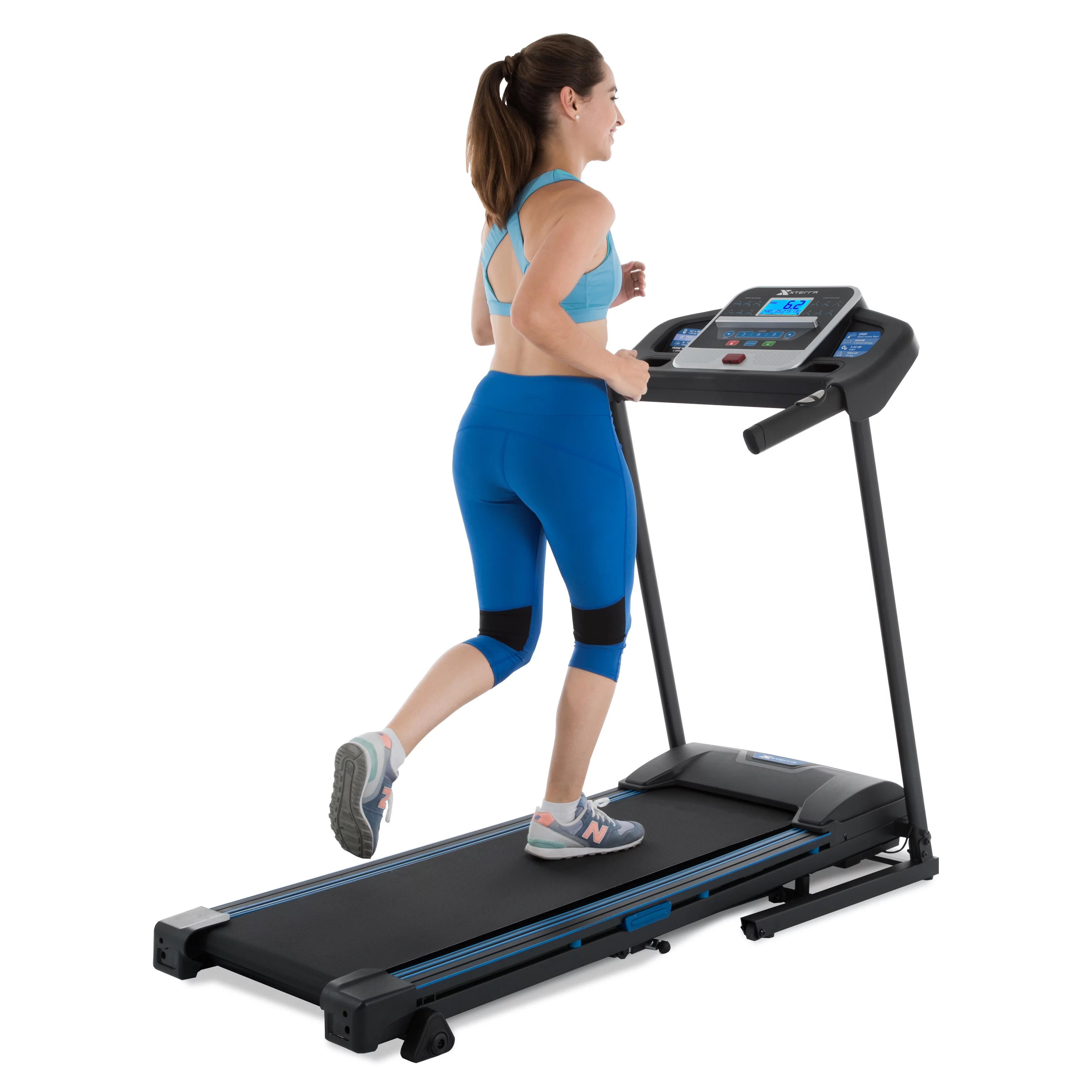 XTERRA Fitness TR200 Folding Treadmill: Xtrasoft Cushioned Deck, 5.5″ LCD Display, 3 Manual Incline Levels