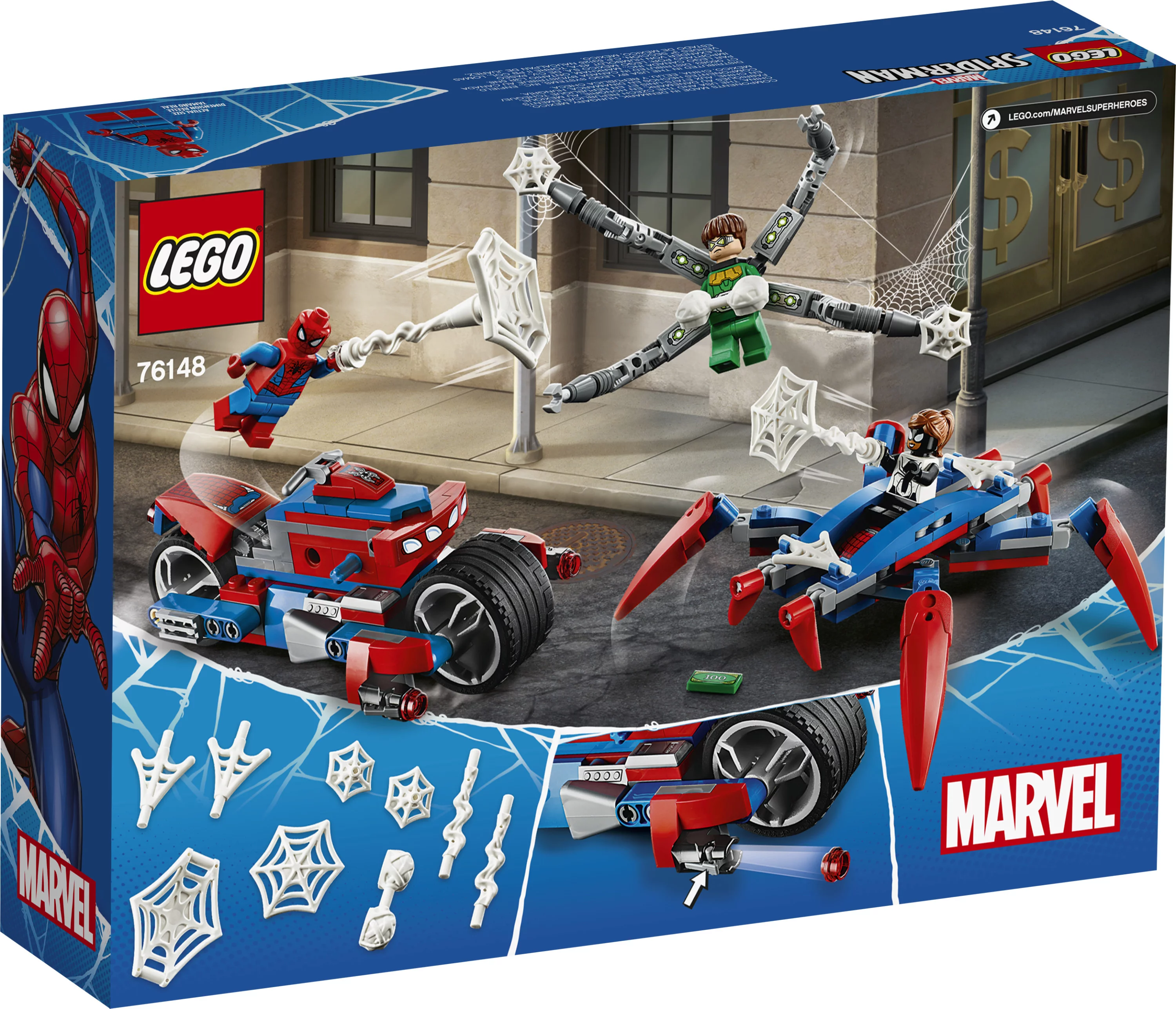 LEGO Marvel Spider-Man: Spider-Man vs. Doc Ock 76148 Superhero Action Figure Adventure Playset Motorcycle Battle Building Toy (234 Pieces)