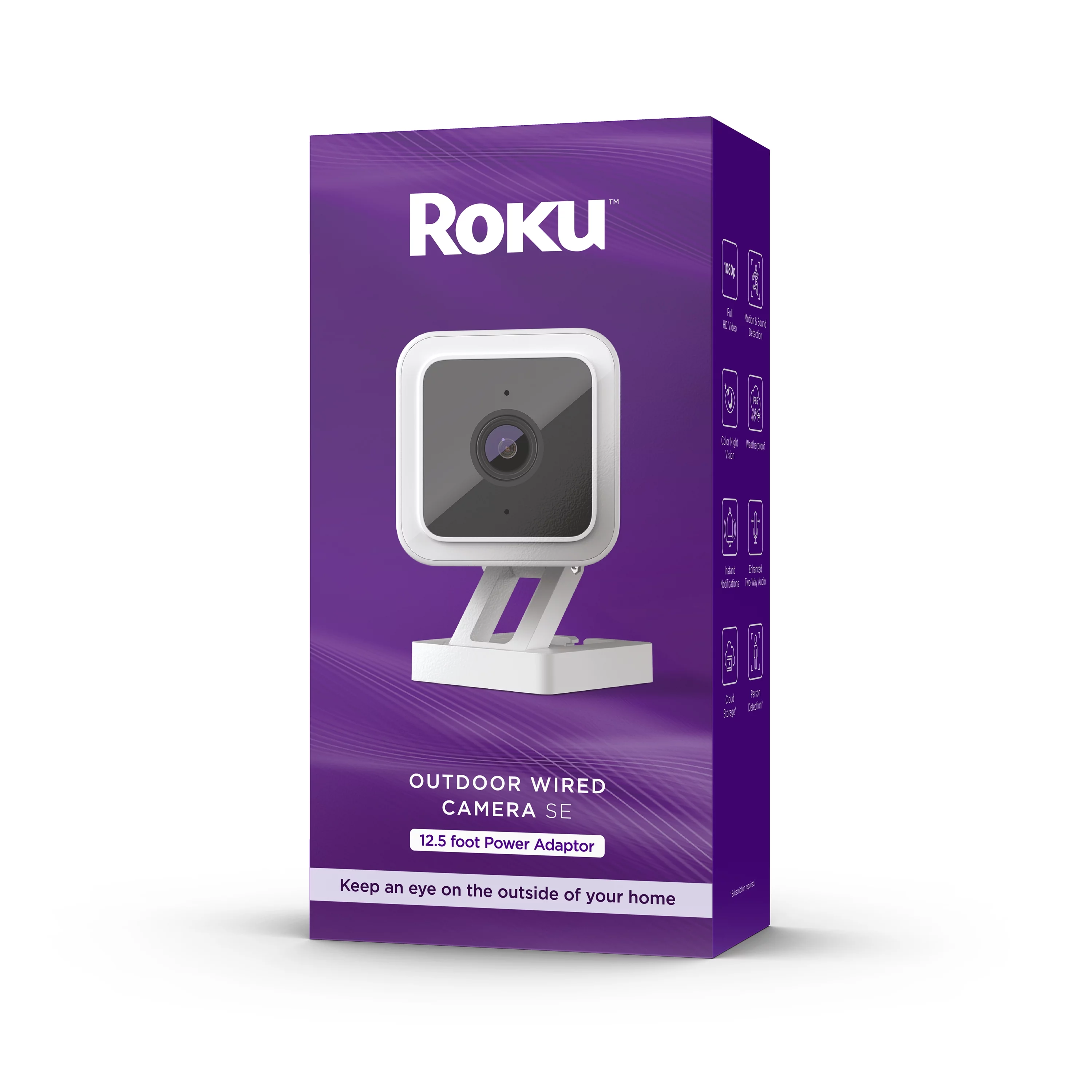 Roku Smart Home Outdoor Wired Camera SE Wi-Fi – Connected Security Surveillance Camera with Motion & Sound Detection