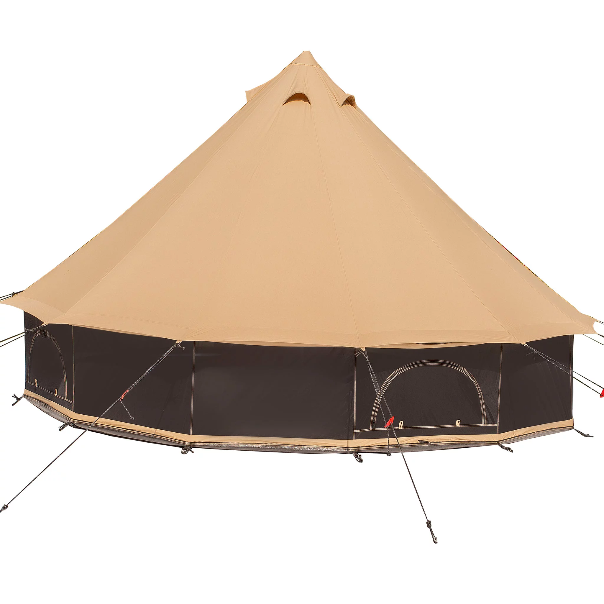 WHITEDUCK Regatta Canvas Bell Tent w/Stove Jack – Desert Red Color – Size 10′ – Waterproof, 4 Season Luxury Outdoor Camping and Glamping Yurt Tent, 100% Cotton Canvas Heavy Duty