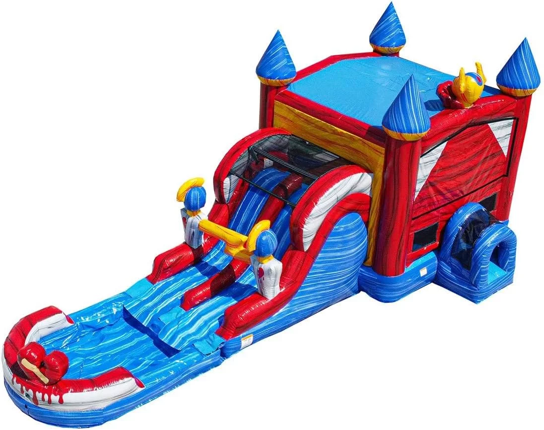 JumpOrange Commercial Grade Bounce House Water Slide with Splash Pool and Dual Lane (with Blower)