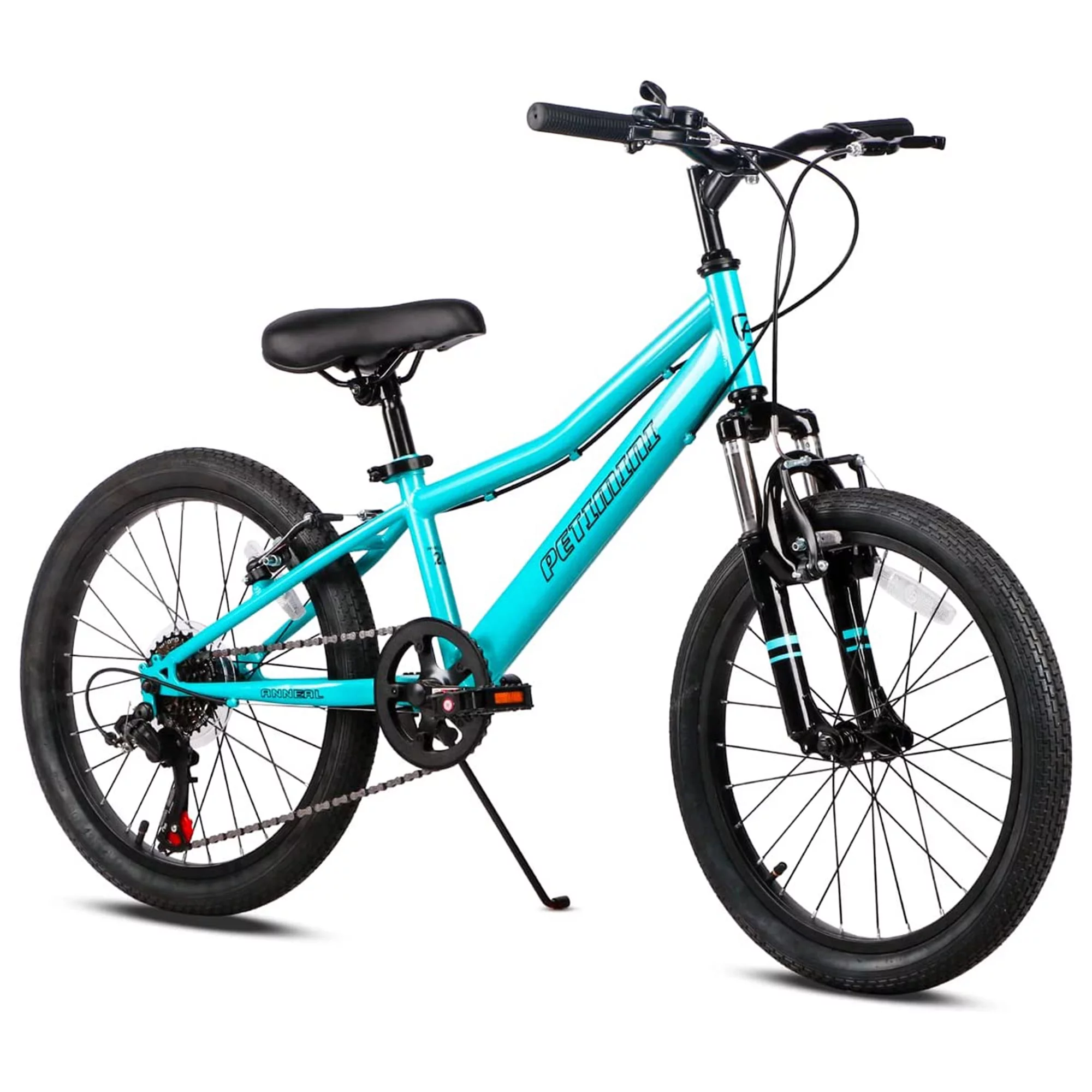 Petimini Cyclone 20 Inch 6 Speed Kids Mountain Bike for 5-9 Year Olds, Cyan