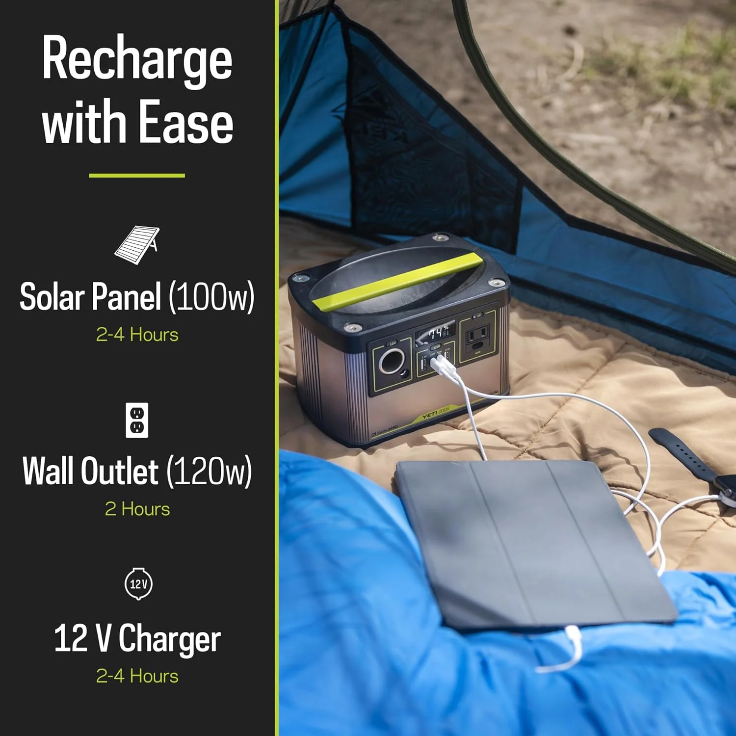 Goal Zero Yeti 200X Portable Power Station 187Wh Lithium Battery Generator 120 Watt AC Inverter