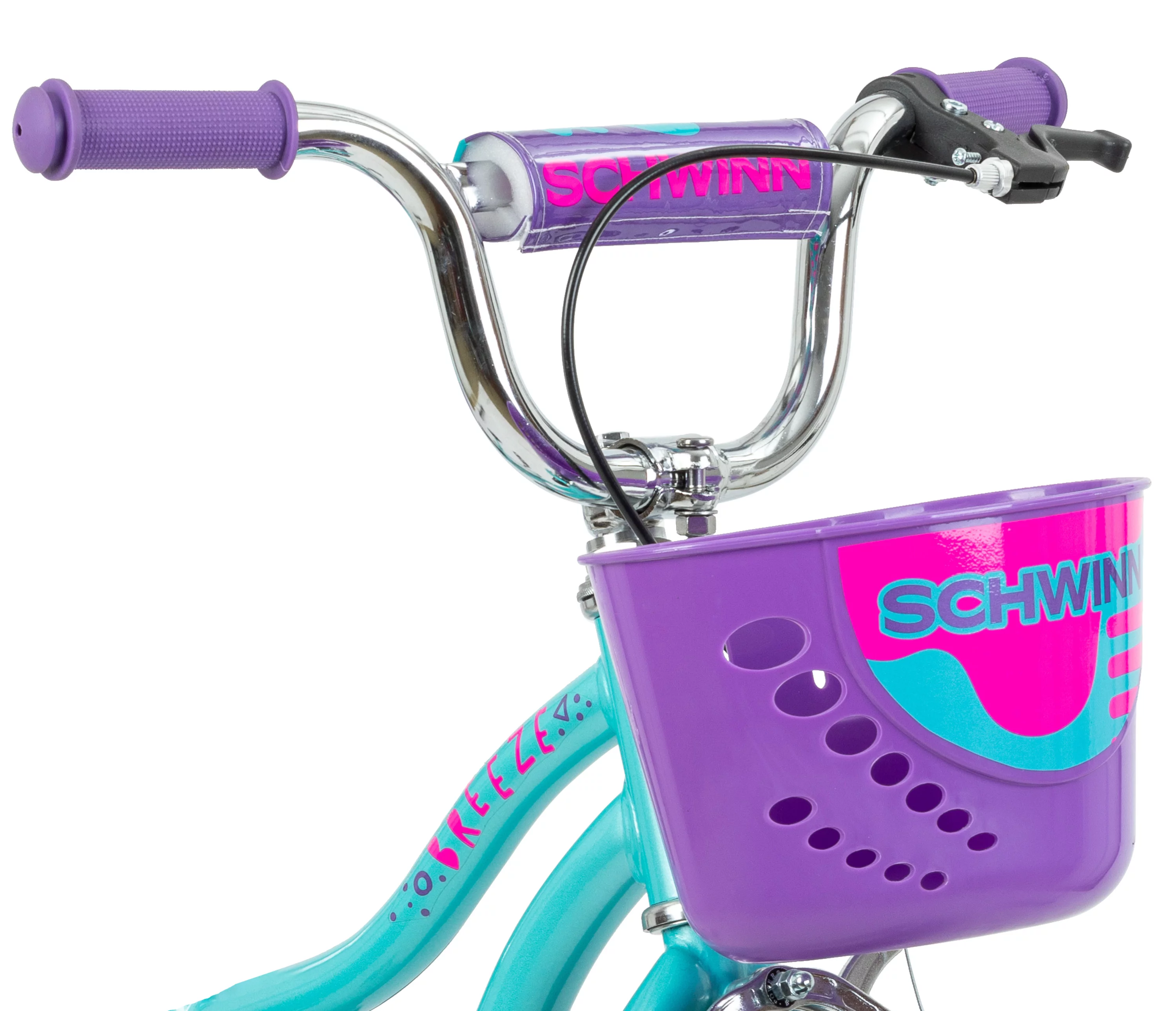 Schwinn 12″ Breeze Girls Kids Bike with Basket, Teal, Recommended for Ages 2 – 4