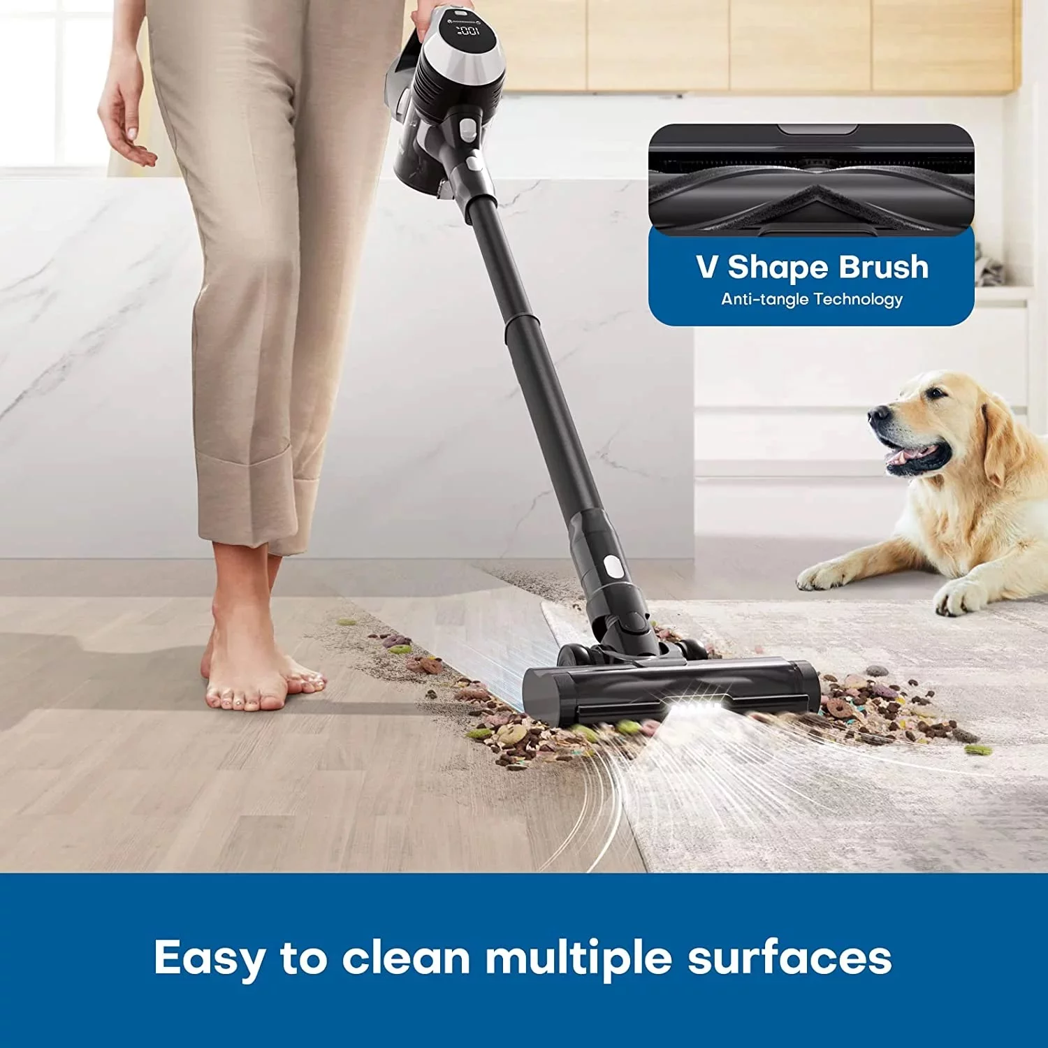 MOOSOO TC1Pro Cordless Vacuum with Large LED Display Screen