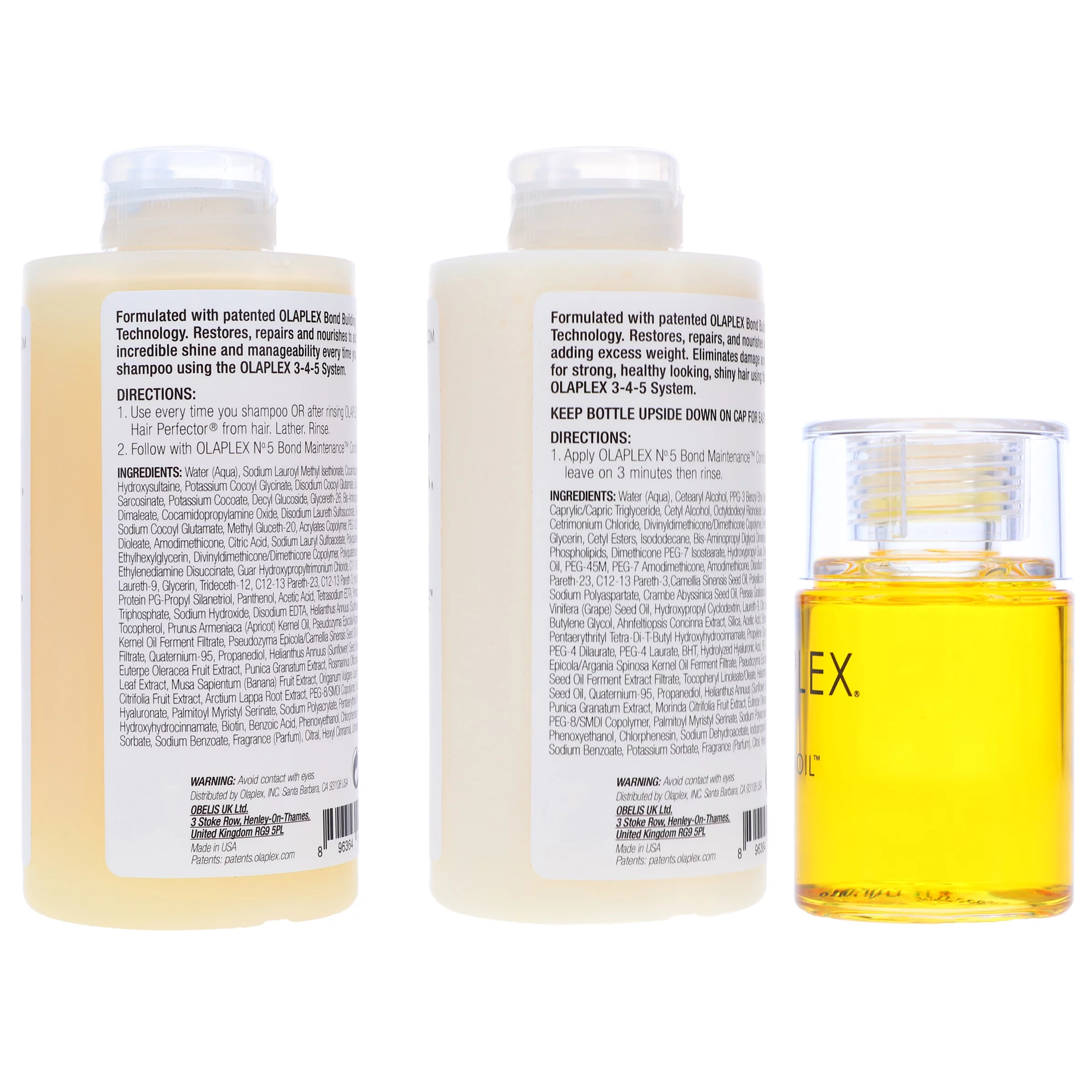 Olaplex No.4 Bond Maintenance Shampoo 8.5 oz, No. 5 Bond Maintenance Conditioner 8.5 oz & No. 7 Bonding Oil 1 oz Combo Pack