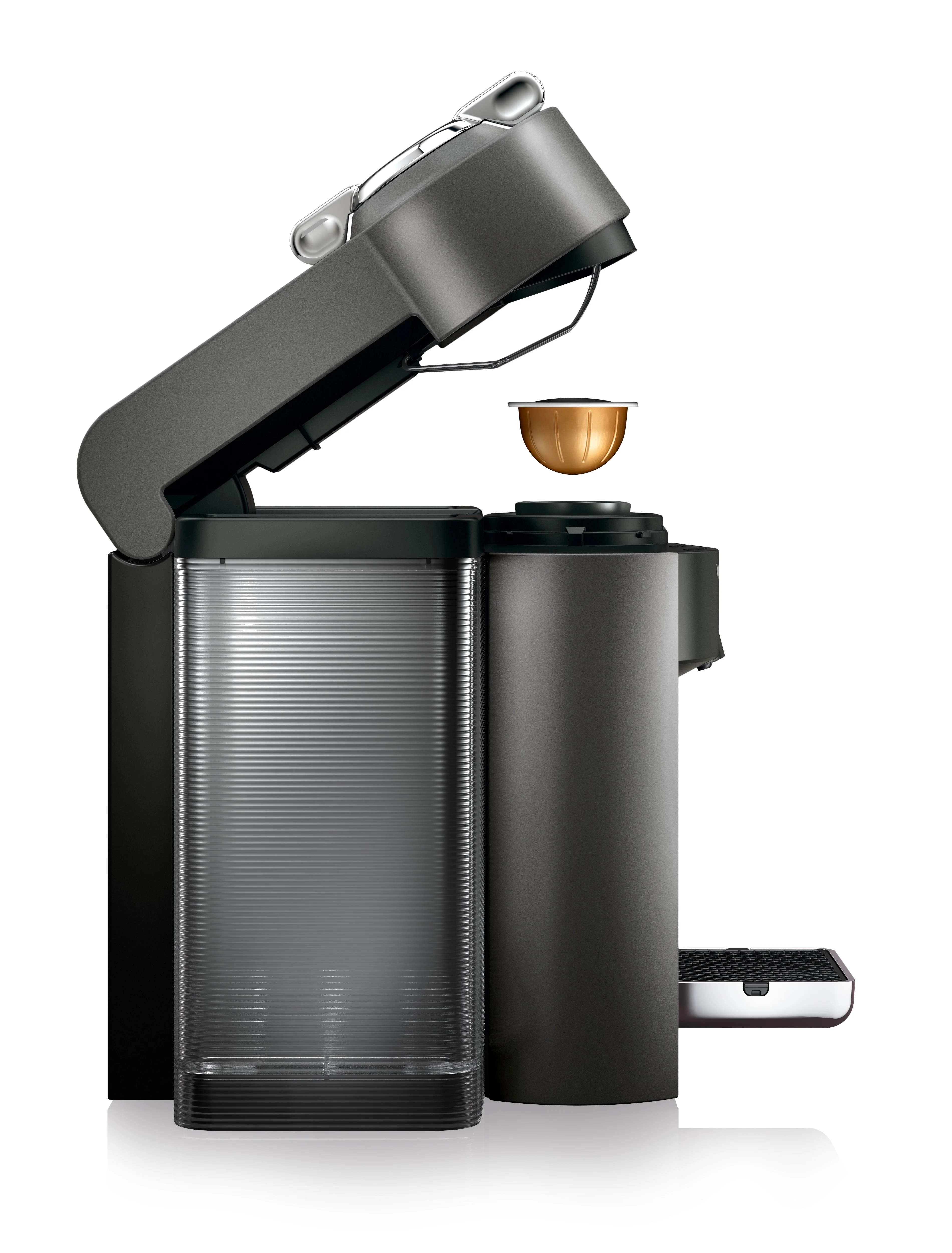 Nespresso Evoluo Coffee and Espresso Machine by De’Longhi with Aerocinno, Graphite Metal