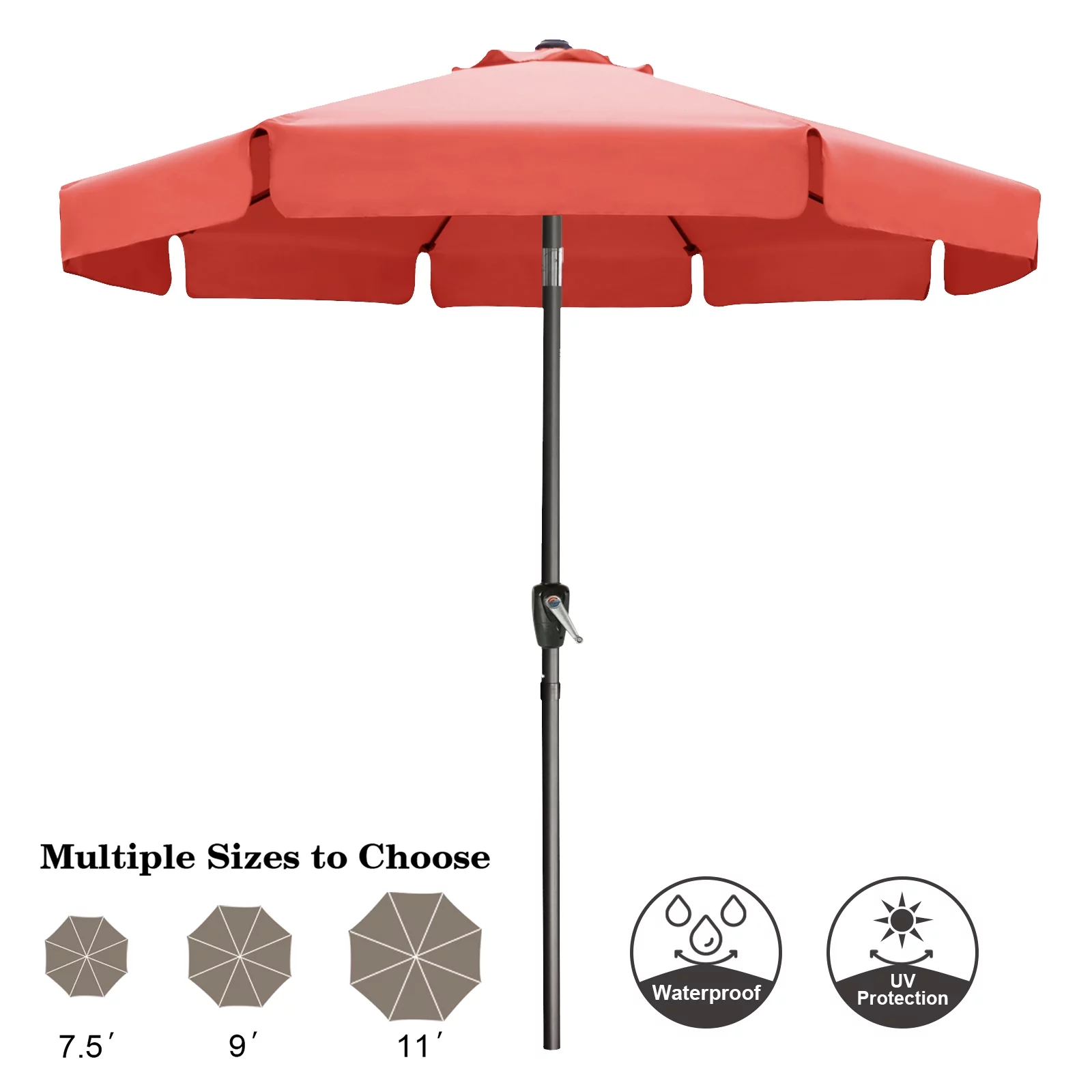 ABCCANOPY 9ft Outdoor Market Patio Umbrella with Push Button Tilt, 8 Ribs 13+Colors, Turquoise