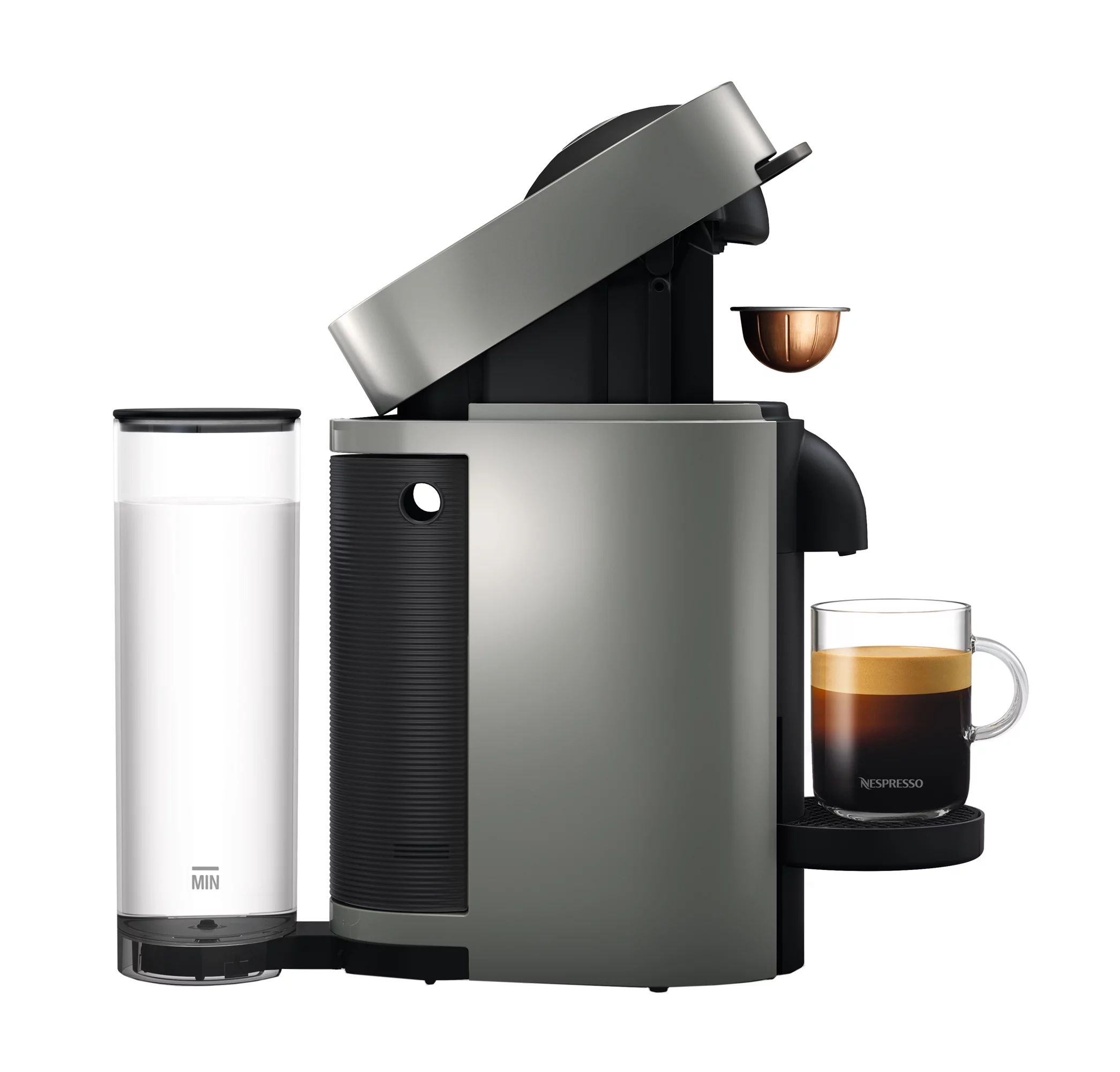 Nespresso Vertuo Plus Coffee and Espresso Machine by De’Longhi with Aerocinno, Gray