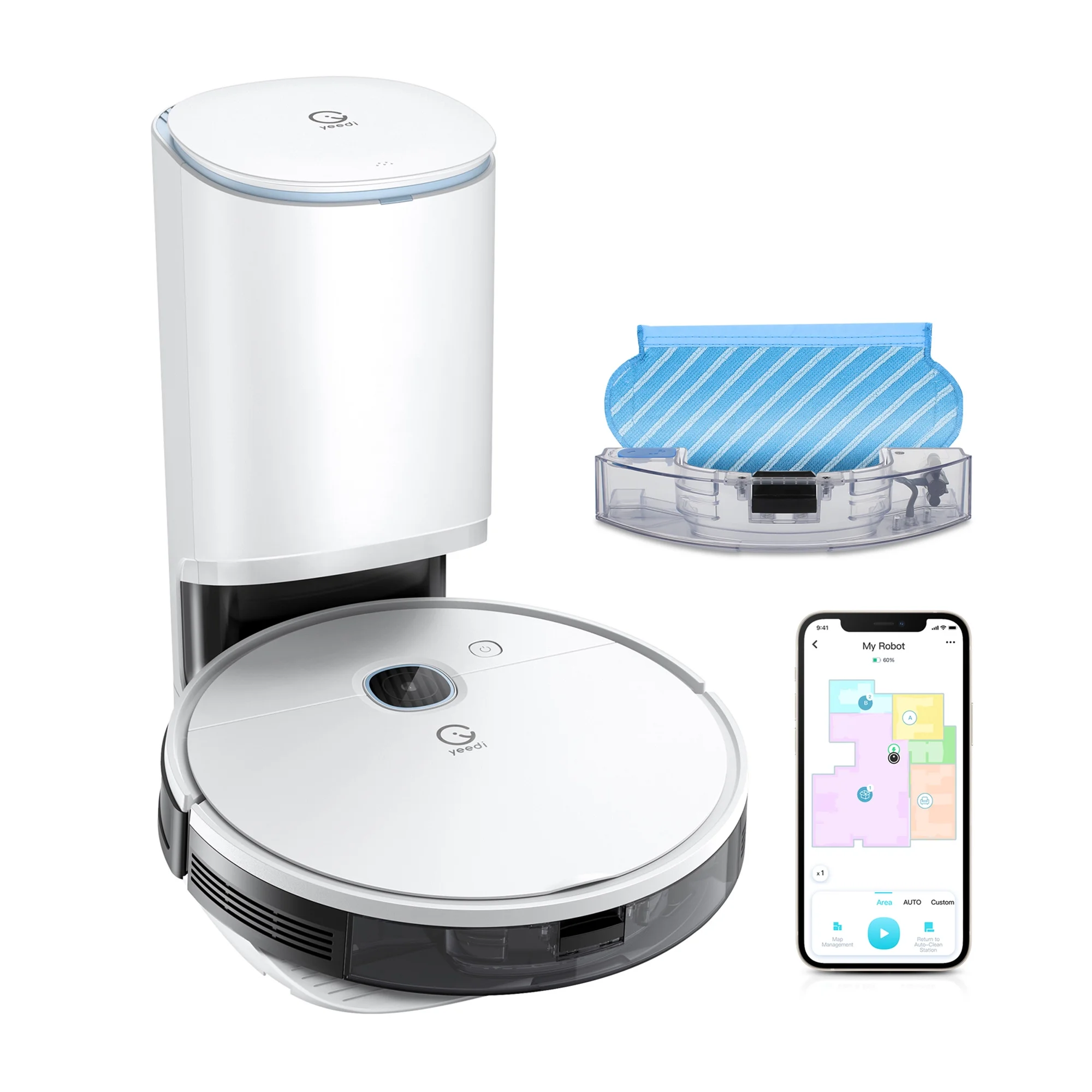 Yeedi by ECOVACS Robot Vacuum and Mop with Self Emptying Station 3-in-1 Cleaner and Smart Mapping