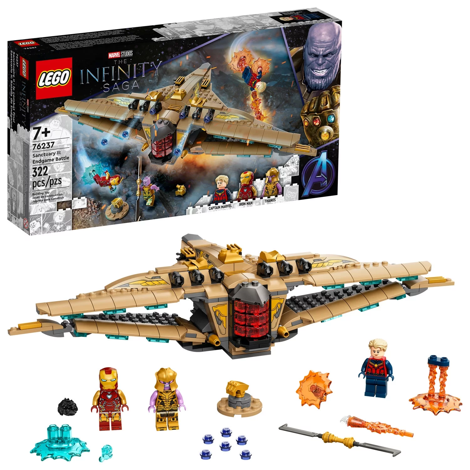 LEGO Marvel Avengers: Sanctuary II: Endgame Battle 76237 Thanos Spaceship Building Toy