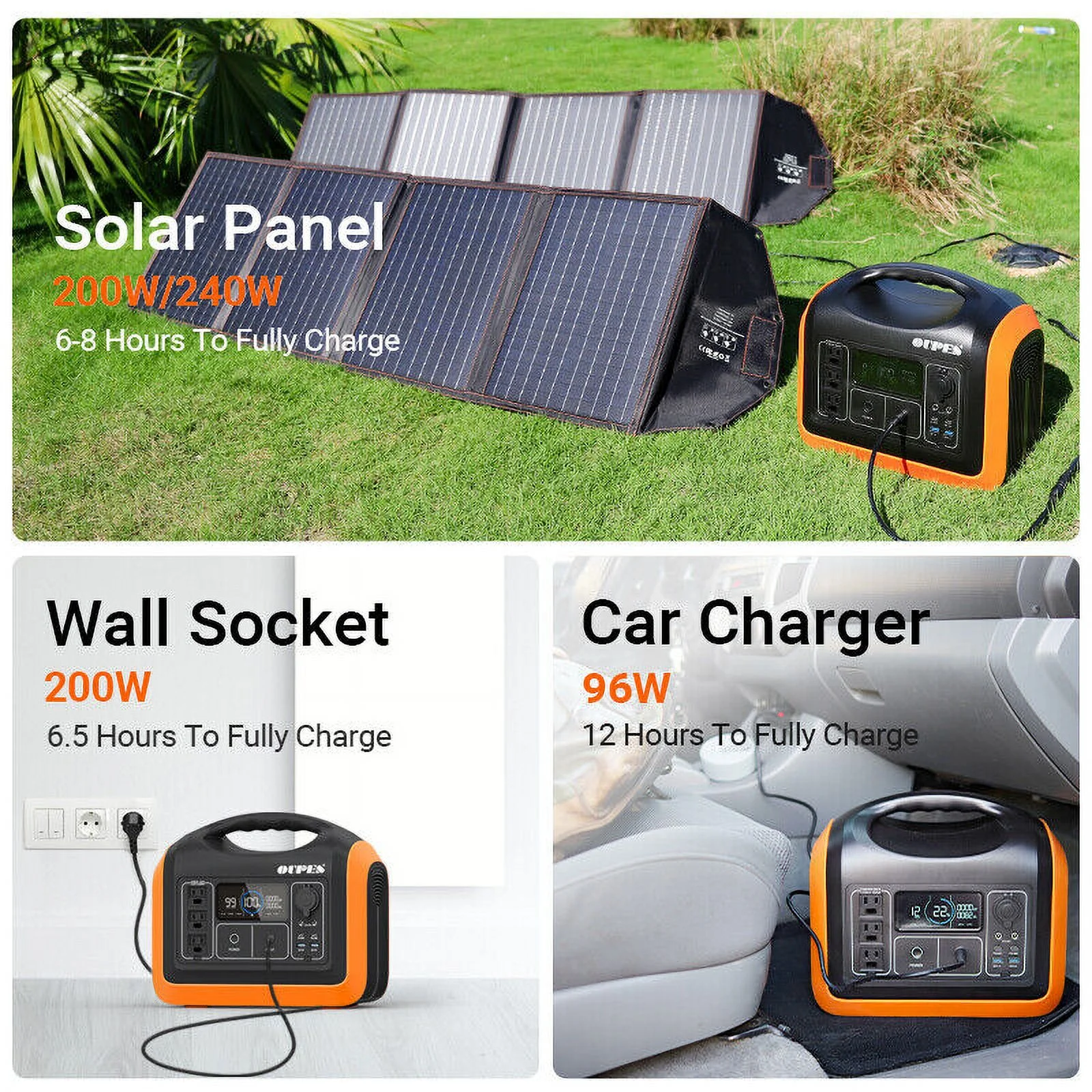 OUPES 1200W Portable Power Station, 992Wh LiFePO4 Solar Generator, Battery Powered Backup for Home Use Camping Outdoors Travel