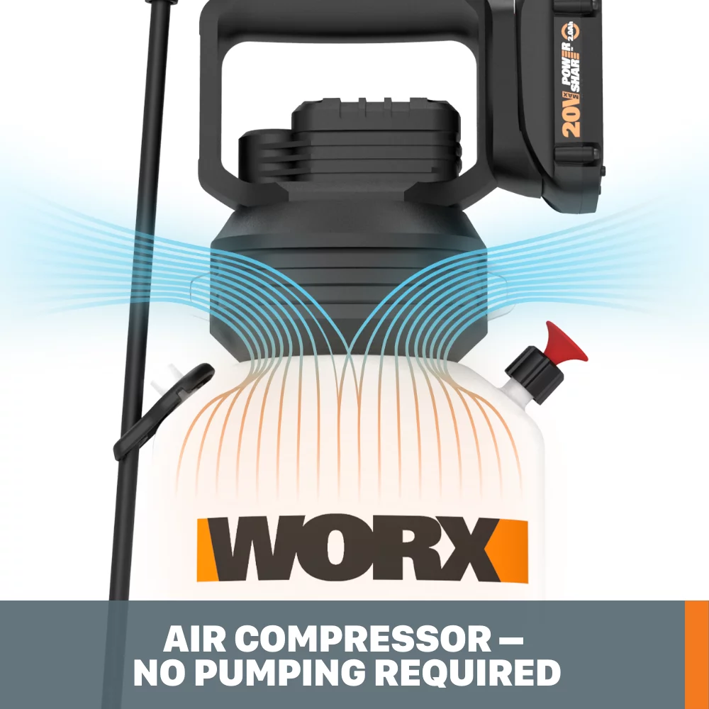 Worx WG829.9 20V Power Share 2-Gallon Cordless Yard Sprayer (No Battery and Charger Included – Tool Only)