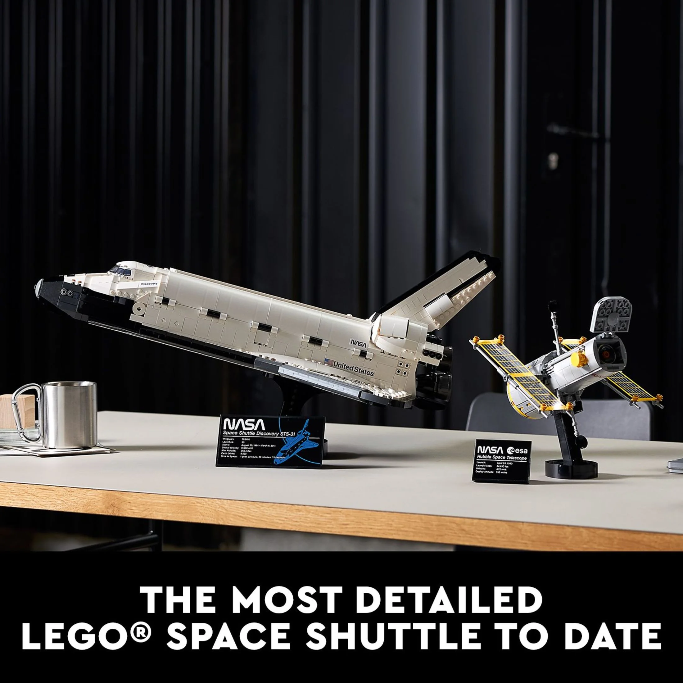 LEGO Icons NASA Space Shuttle Discovery 10283 Model Building Kit for Adults, Spaceship Collection with Hubble Telescope, Space Toy Gift Idea