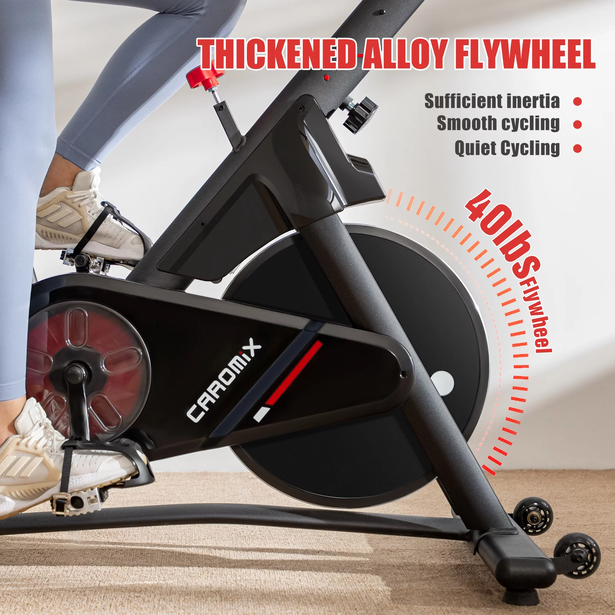 JELENS Exercise Bike – Stationary Bike Magnetic Resistance Indoor Cycling Bike, Heavy Flywheel Upgraded Bike With Digital Display and IPad Holder