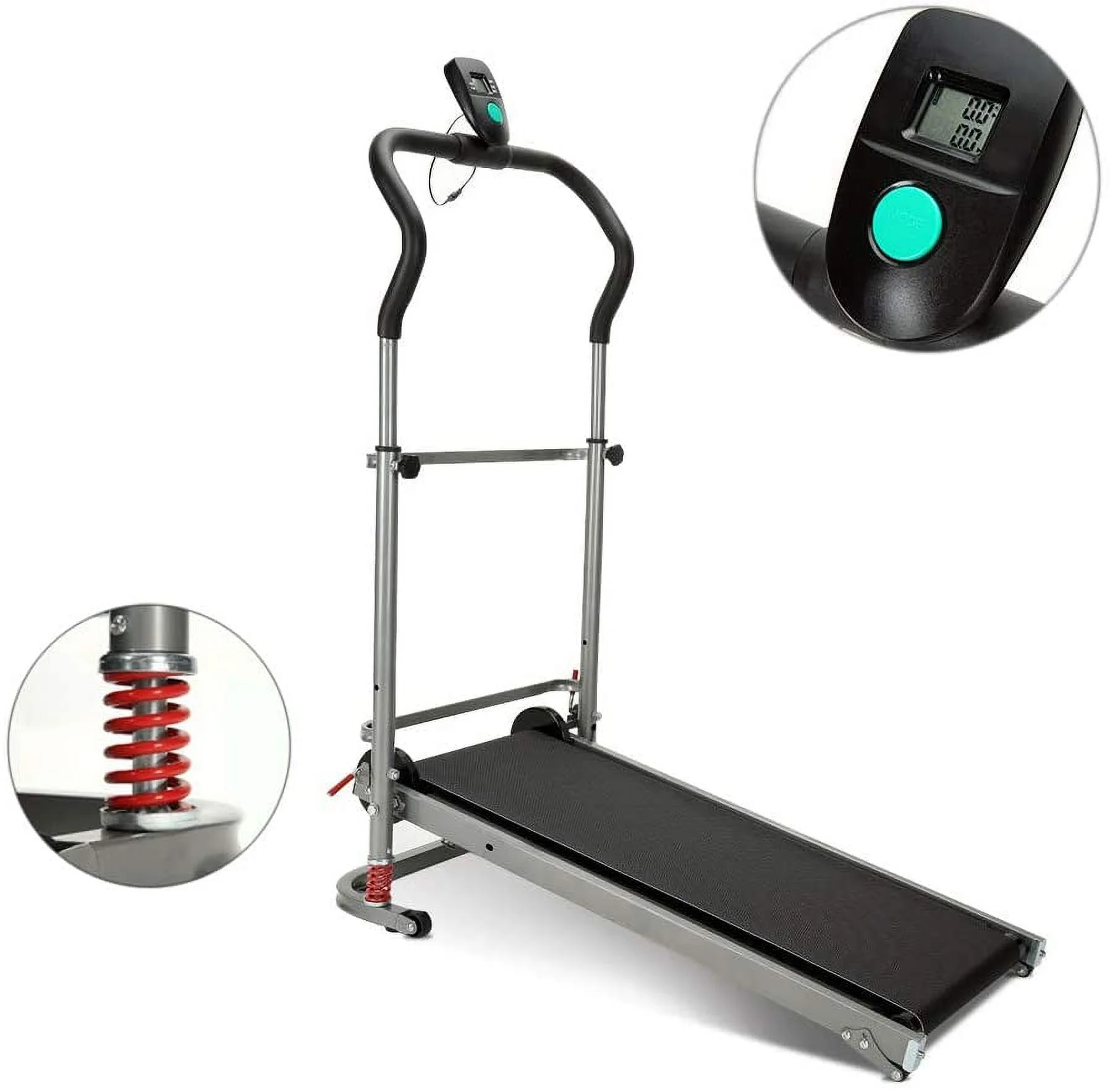 INTBUYING Walking Running Exercise Machine Foldable Non-electric Treadmill Gym Fitness for Home Exercise