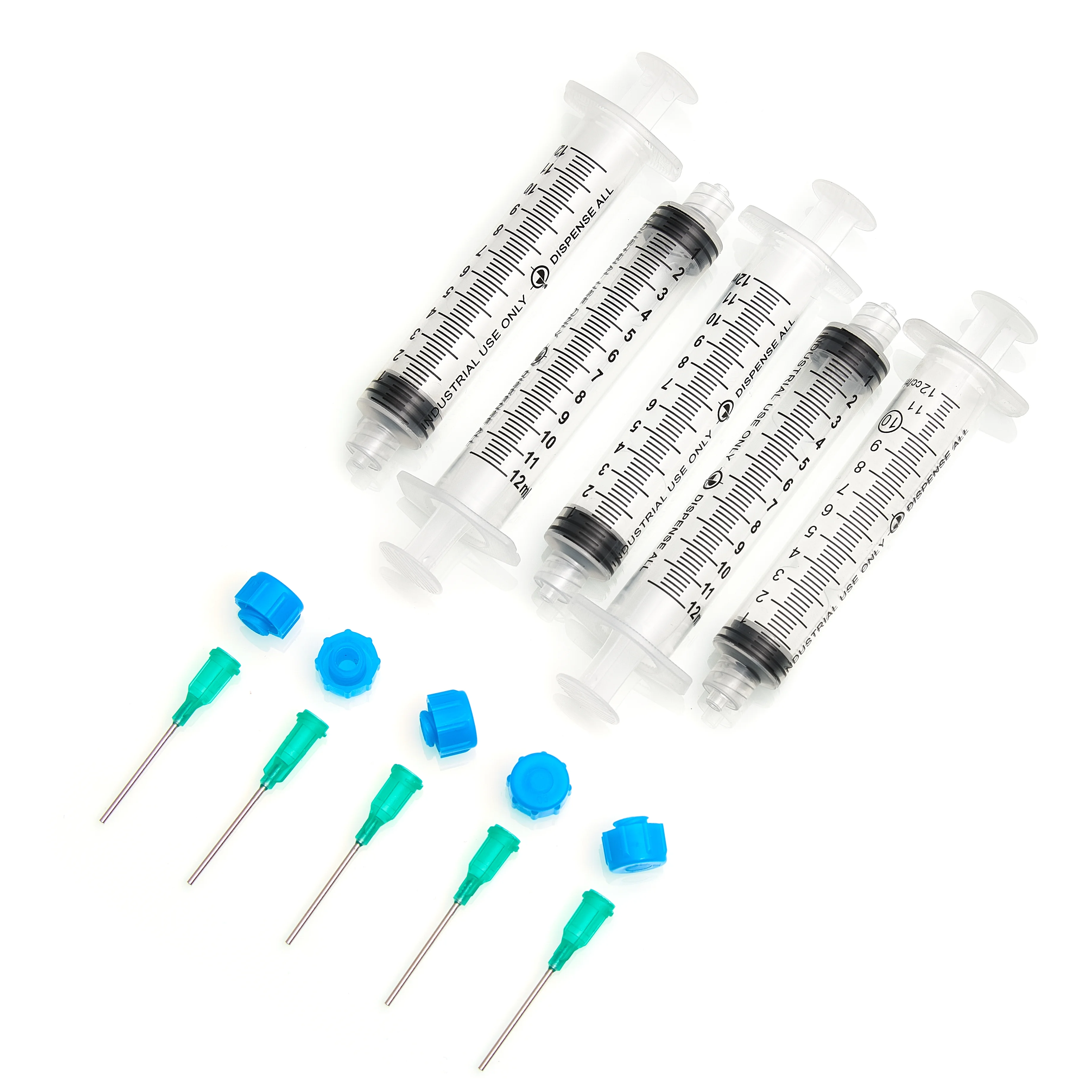 Dispense All – The 5 Pack – 10ml Industrial Syringe with Blunt Tip Needle and Storage Cap