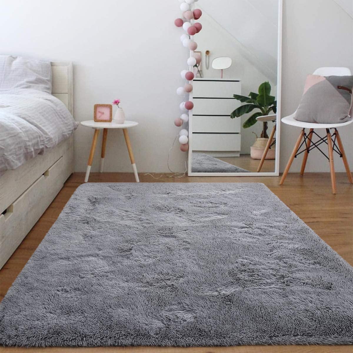 Noahas Soft Fluffy Area Rug for Living Room Bedroom Shaggy Accent Carpets for Kids Girls Rooms Pink, 5 x 8 Feet