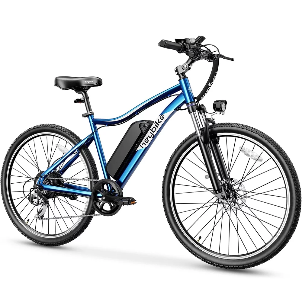 Heybike Racemax Electric Bike for Adults with 500W Motor, 48V 12.5AH Battery, 27.5″ Electric Mountain Bike, Front Suspension, 7-Speed Bicycles