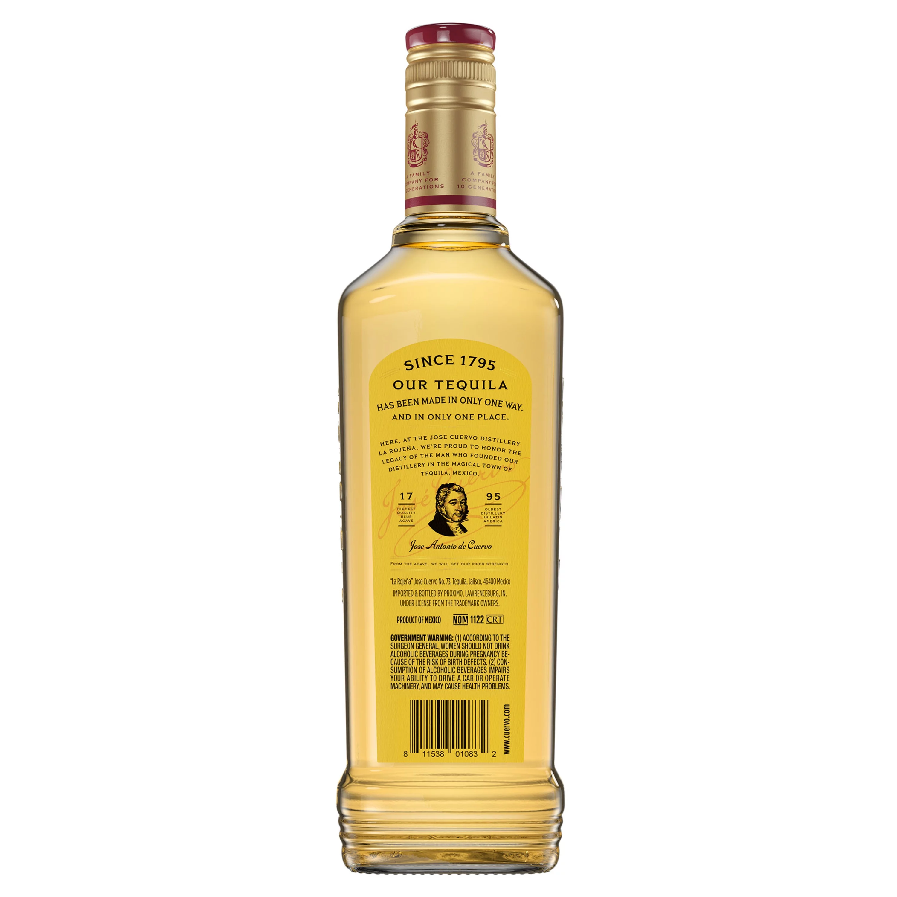 Jose Cuervo Especial Gold Tequila, 40% ABV, 750 ml Glass Bottle