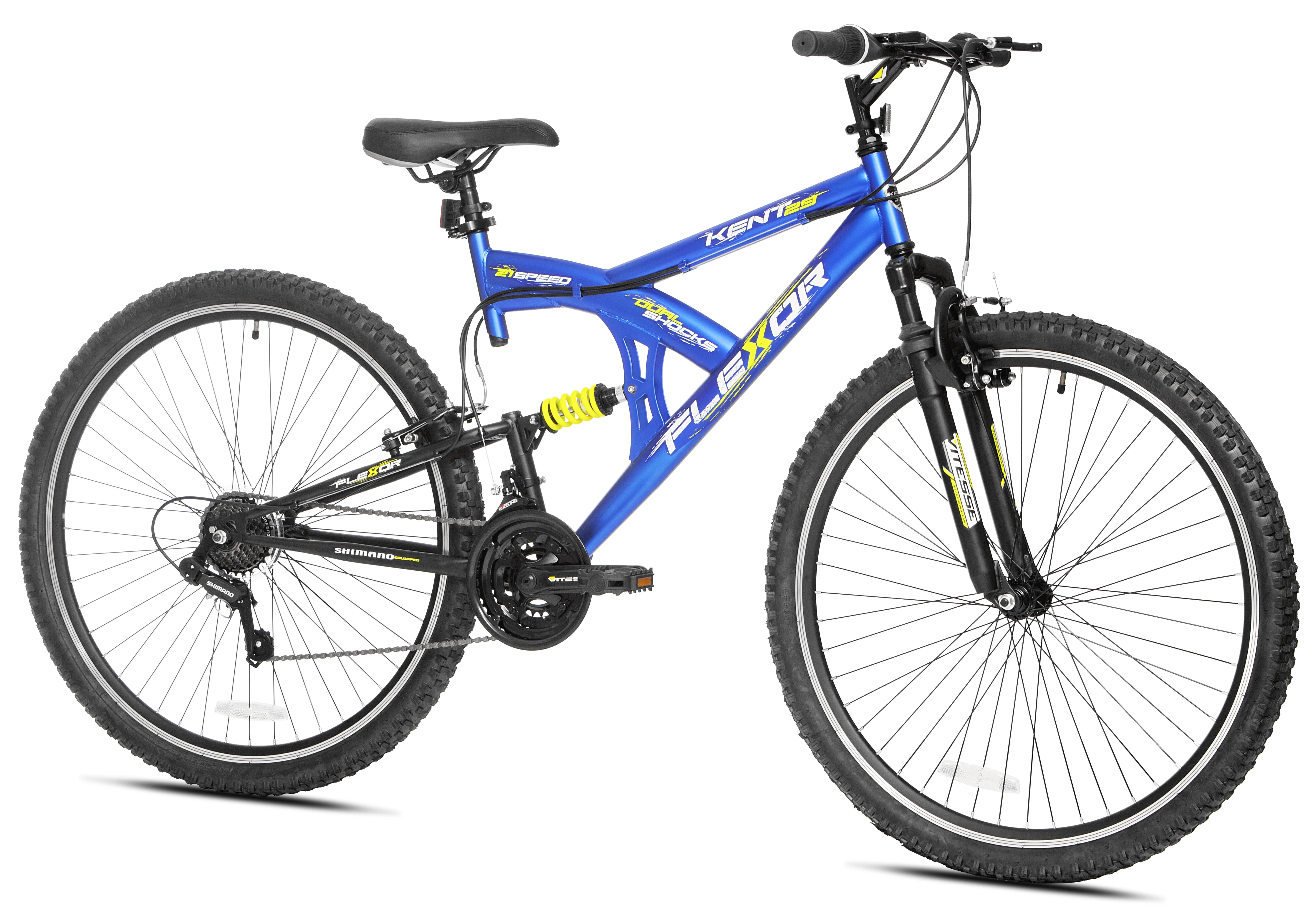 Kent Bicycles 29 in. Flexor Men’s Dual Suspension Mountain Bike, Blue