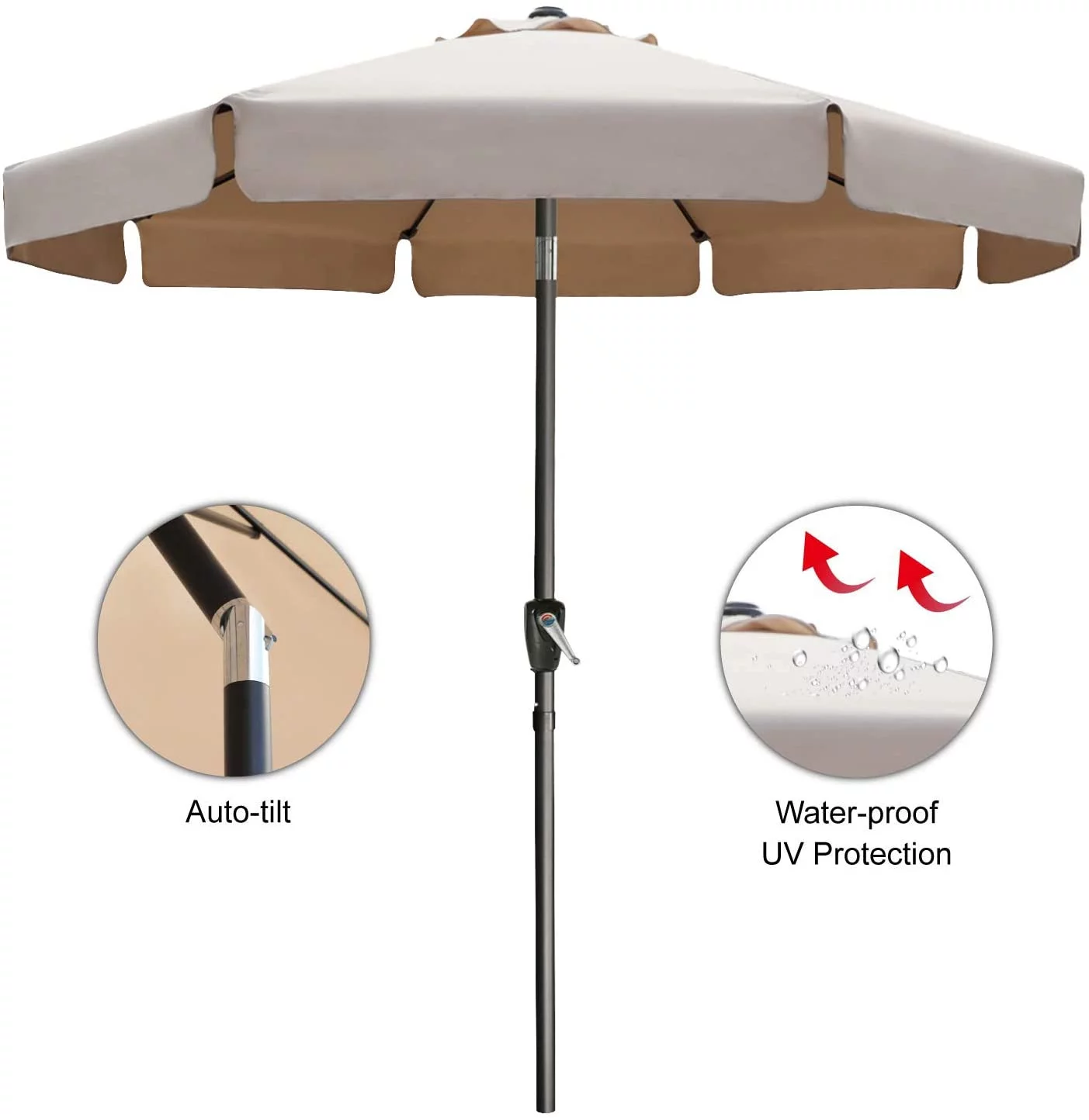 ABCCANOPY 7.5ft Outdoor Market Patio Umbrella with Push Button Tilt, 8 Ribs 13+Colors, Green