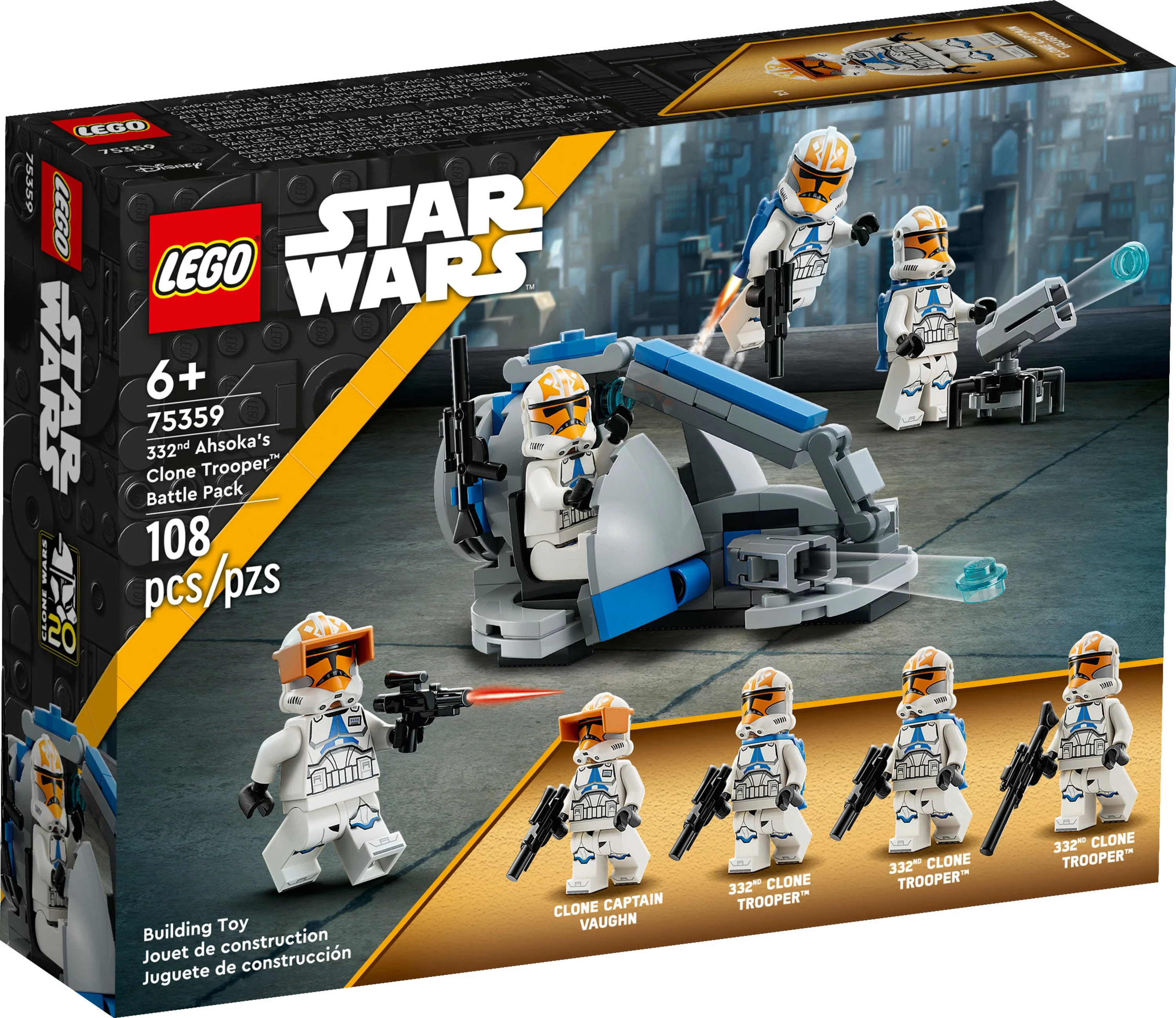 LEGO Star Wars 332nd Ahsoka’s Clone Trooper Battle Pack 75359 Building Toy Set with 4 Star Wars Figures Including Clone Captain Vaughn, Star Wars Toy for Kids Ages 6-8 or any Fan of The Clone Wars