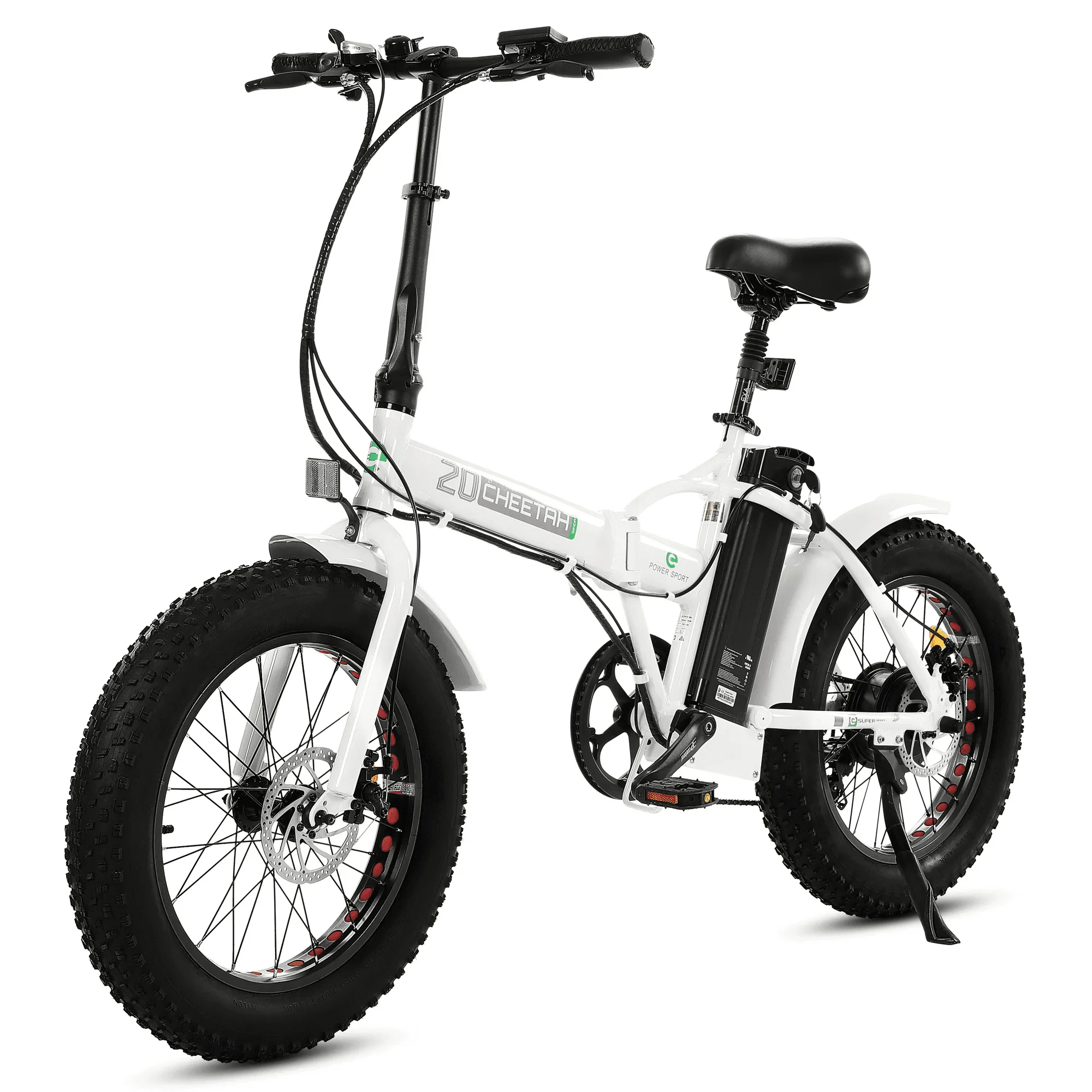 Ecotric 20″ x 4.0 Fat Tire Folding Electric Bicycle 20MPH 810 LED Display Removable Lithium-Ion Battery Mountain Beach Snow E-Bike Moped White and Blue Rim A-E516646