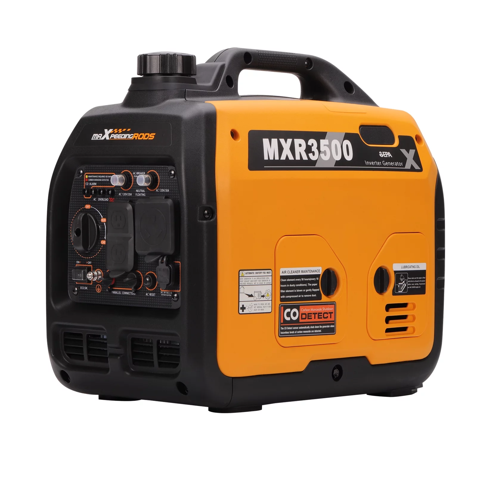 MaXpeedingrods 3500W Generator 52lb Portable Inverter Ultralight Outdoor Camping Motorhome Caravan Petrol Gasoline Power Equipment Super Quiet