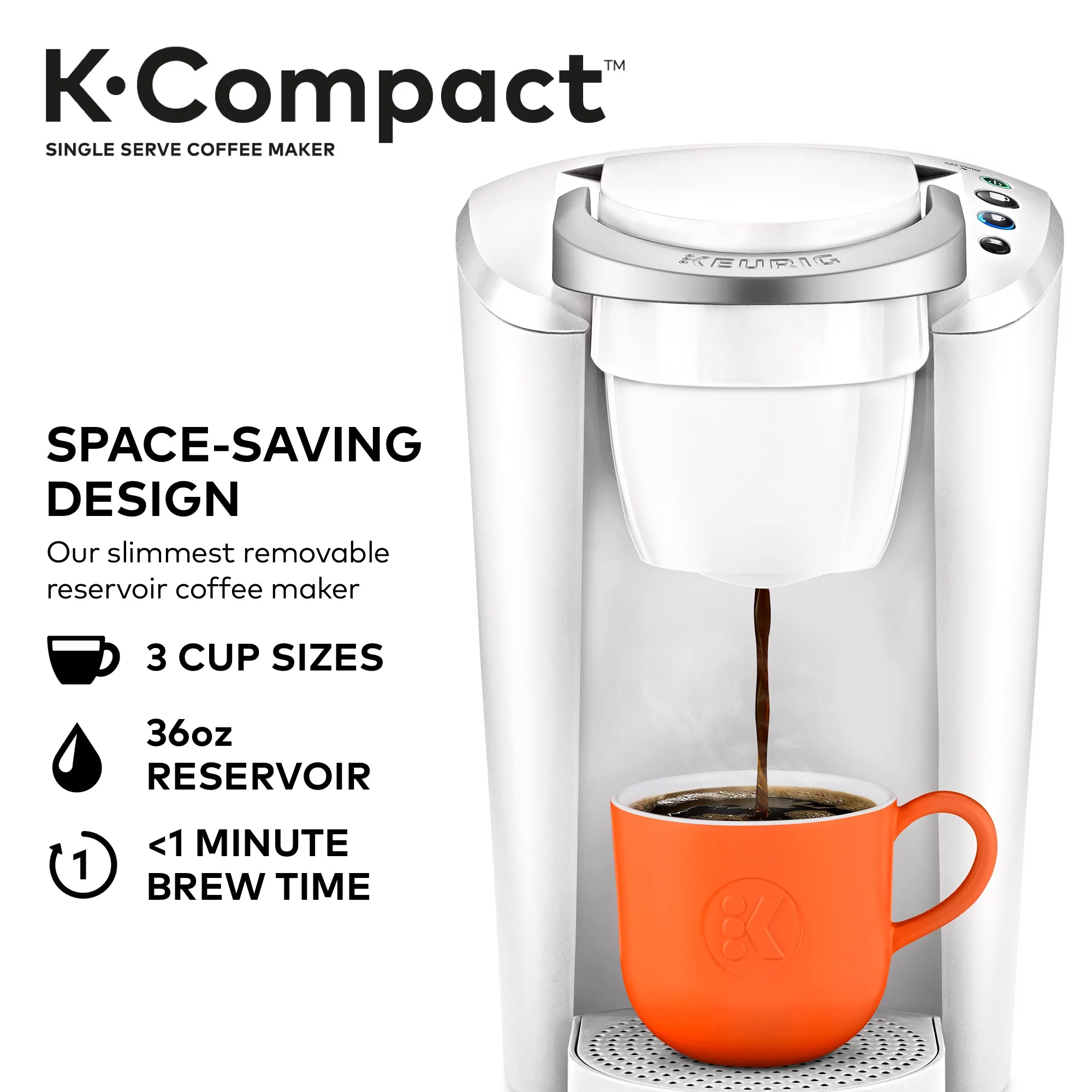 Keurig K-Compact Single-Serve K-Cup Pod Coffee Maker, Black