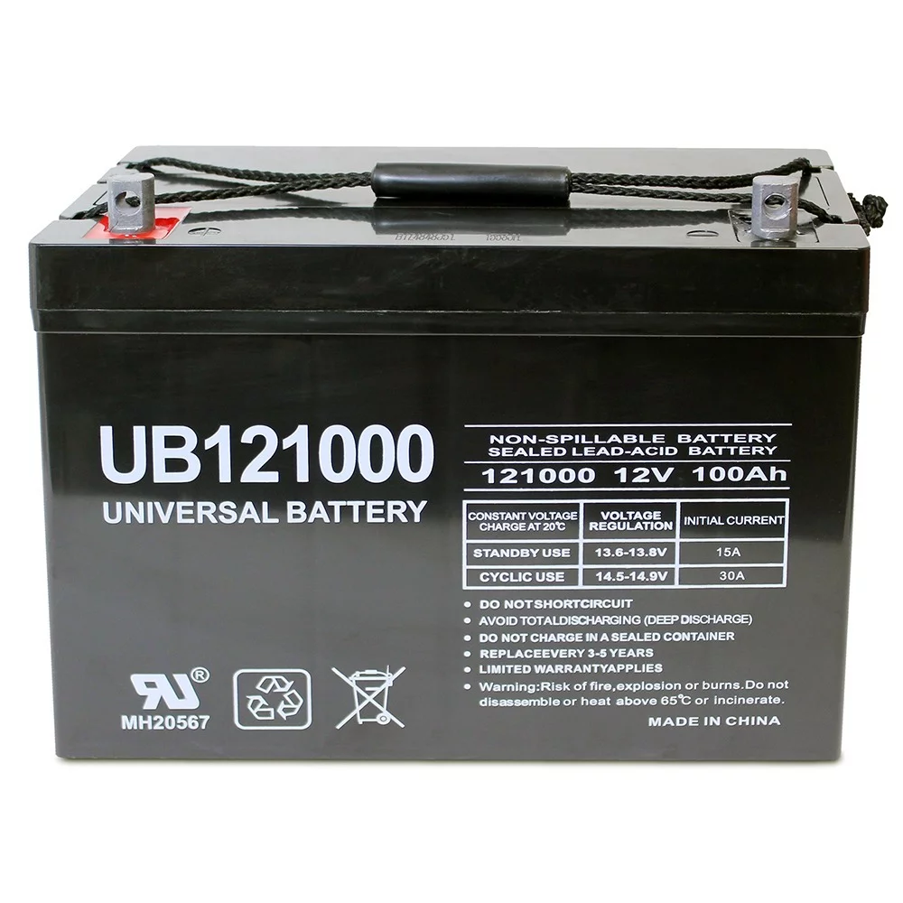 “UPG 12V 100Ah AGM Sealed Lead Acid Battery UB121000 Group 27”