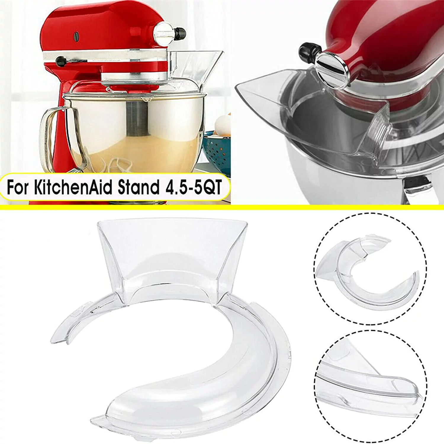 Flex Edge Beater & Pouring Shield KN1PS for KitchenAid 4.5-5 Quart Flat Beater Kitchen Aid Mixer Accessory